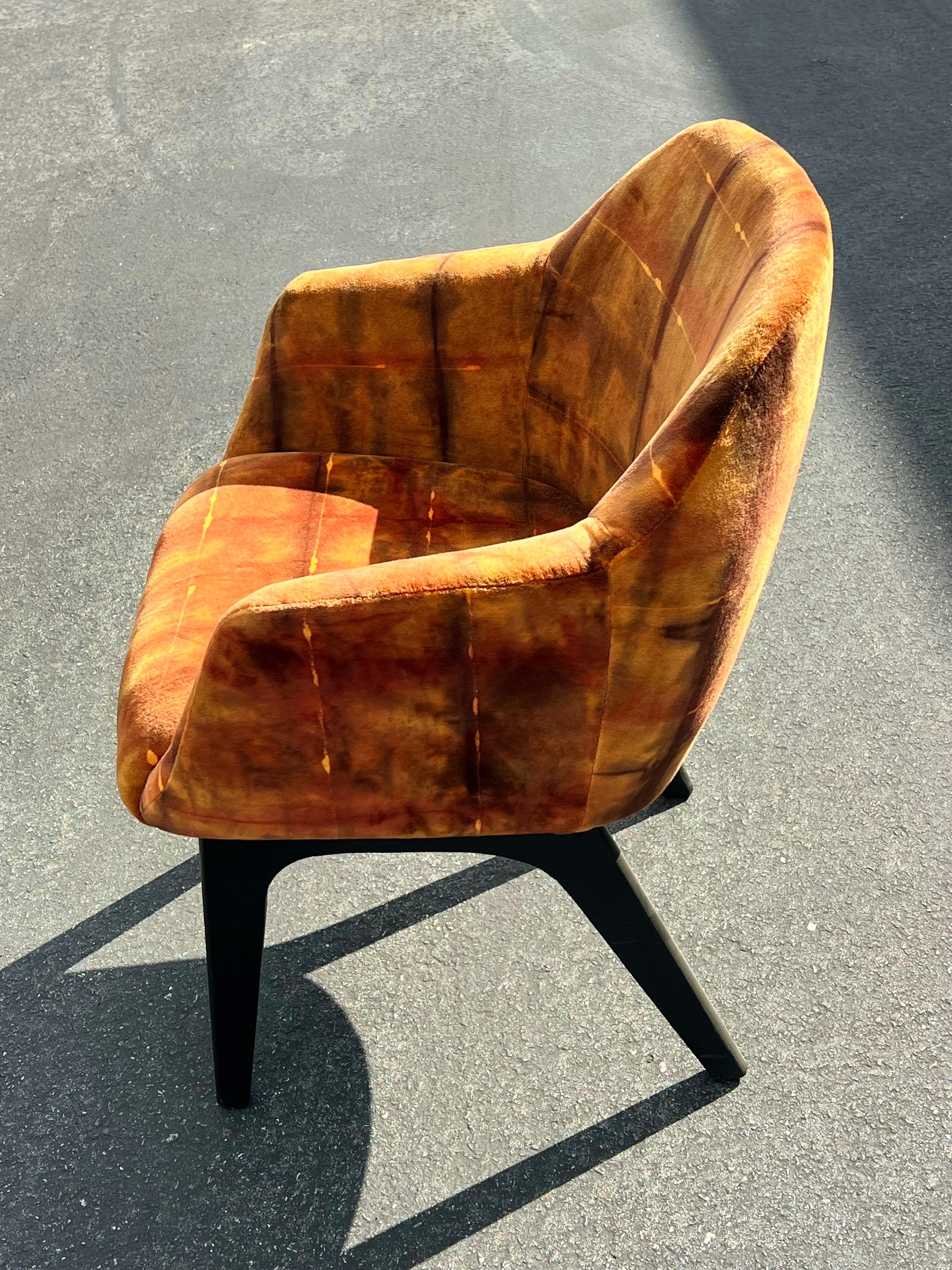 Rust Orange Hand Dyed Accent Mcm Chair (Vintage)