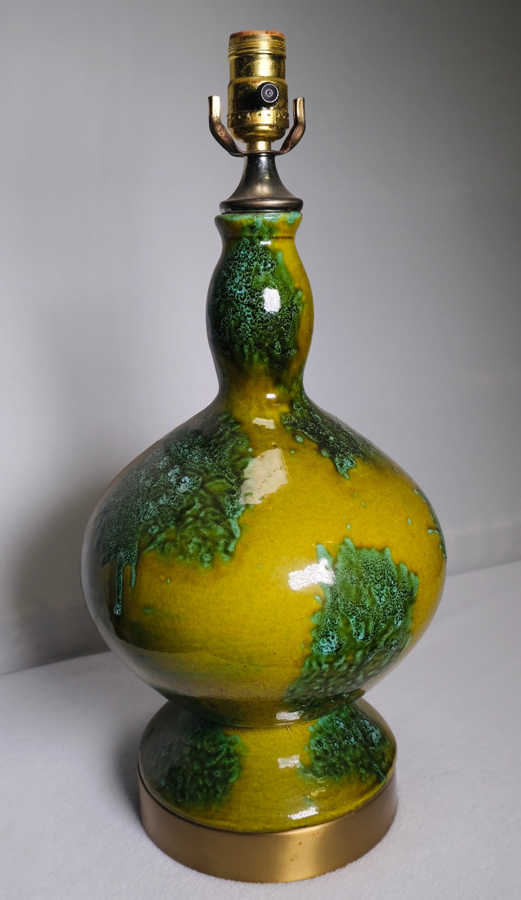 Green 1960s Gourd-like Glaze Lamp (Vintage) (SOLD)