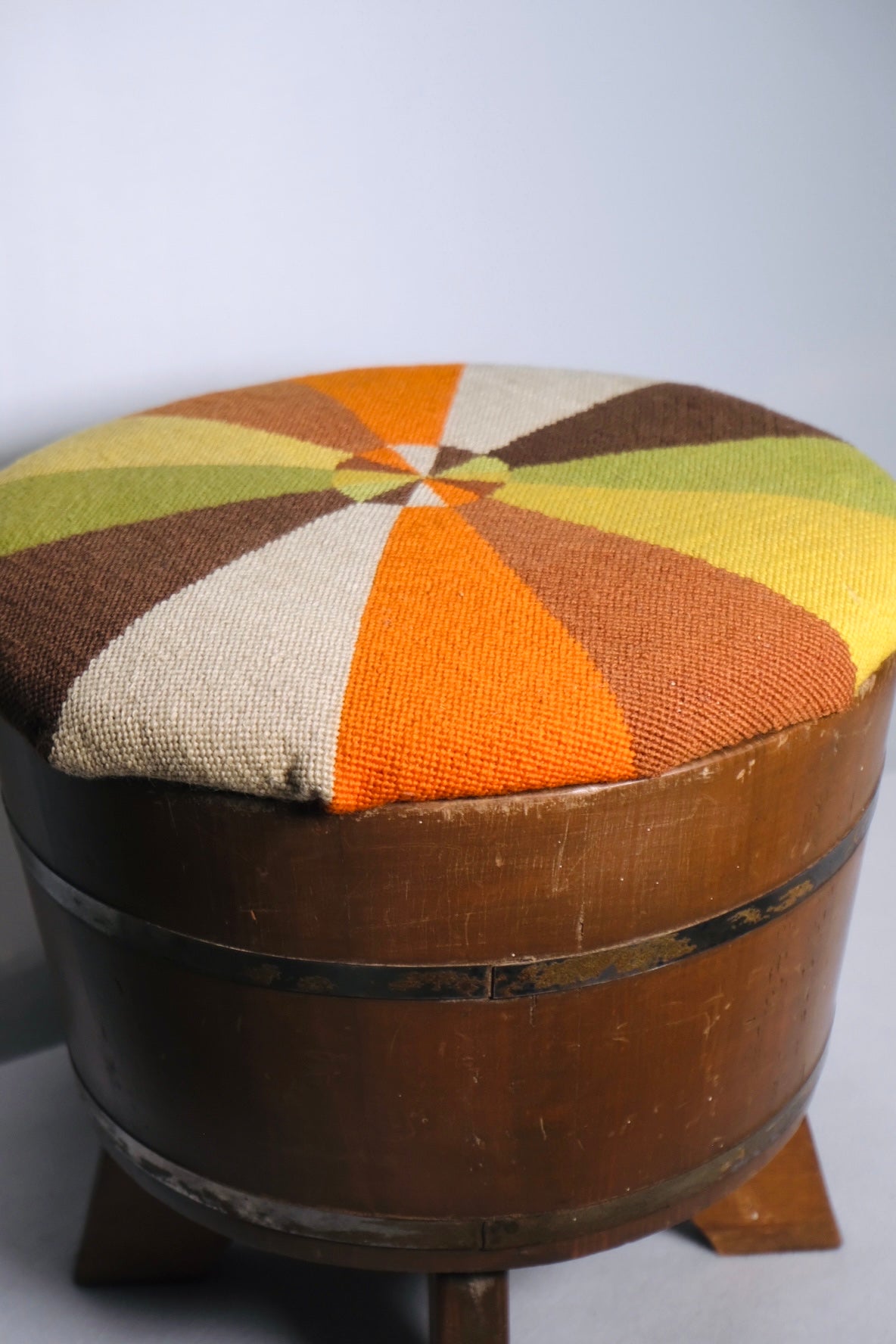 Keg Reupholstered Stool (Vintage)