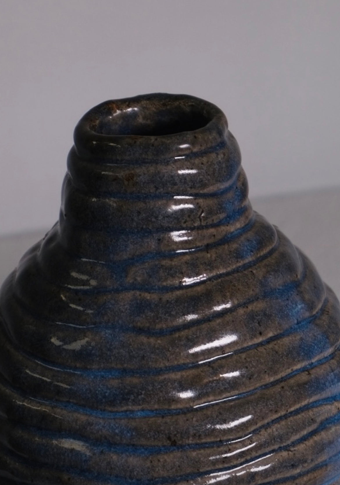 Blue Coil Bud Vase (Vintage)