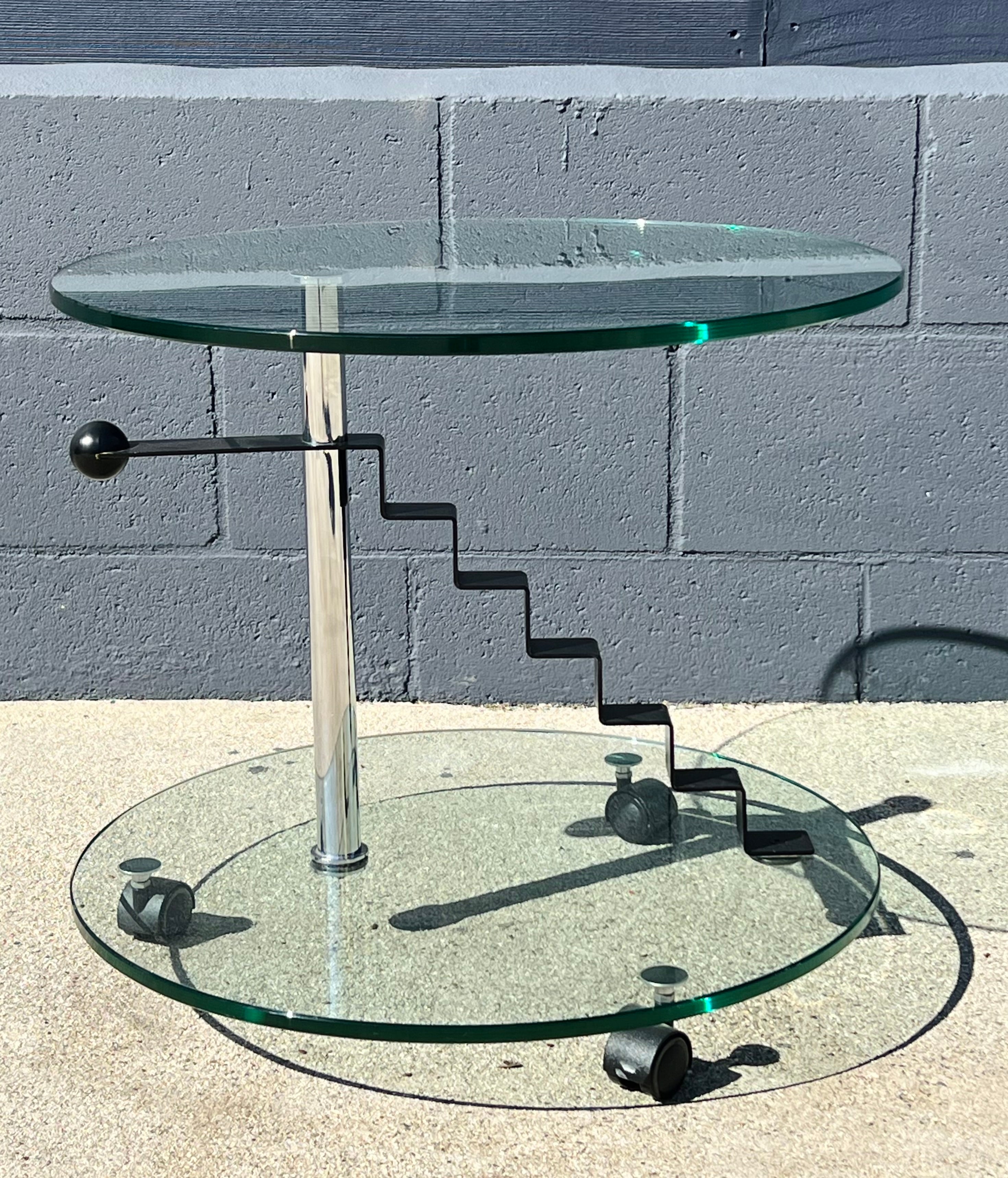 Glass Modern Staircase Side Table