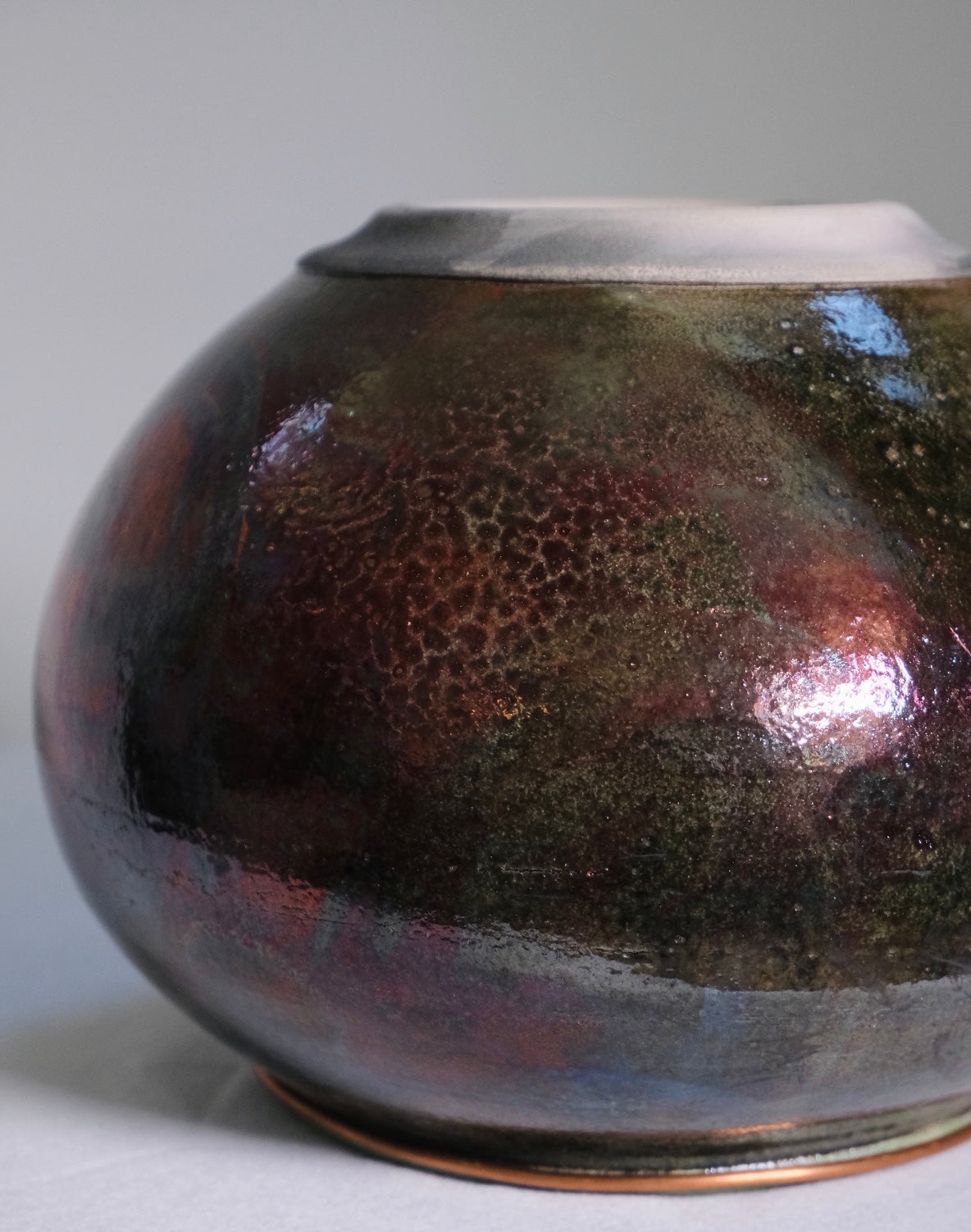 “Curtis Scott” Multicolored Raku Pot