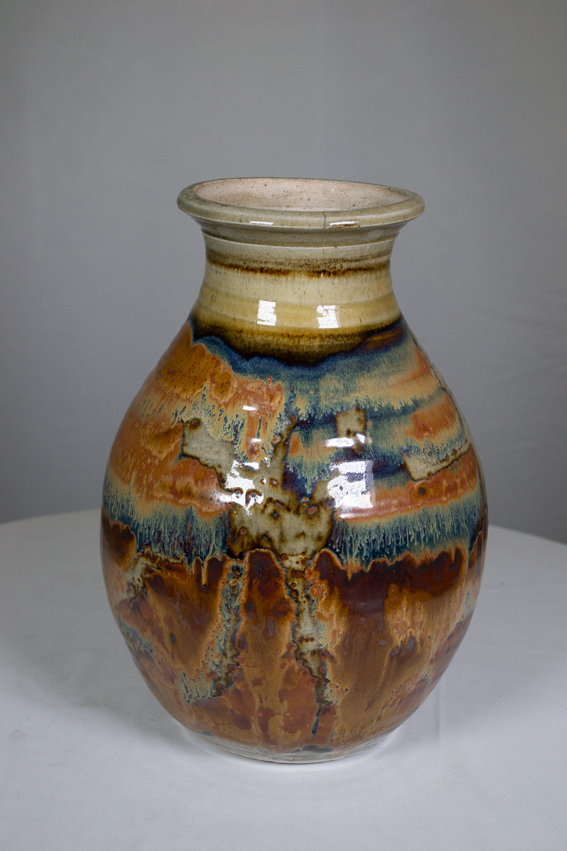 “Curtis Scott” Sunset Raku Stoneware Vase (Vintage)