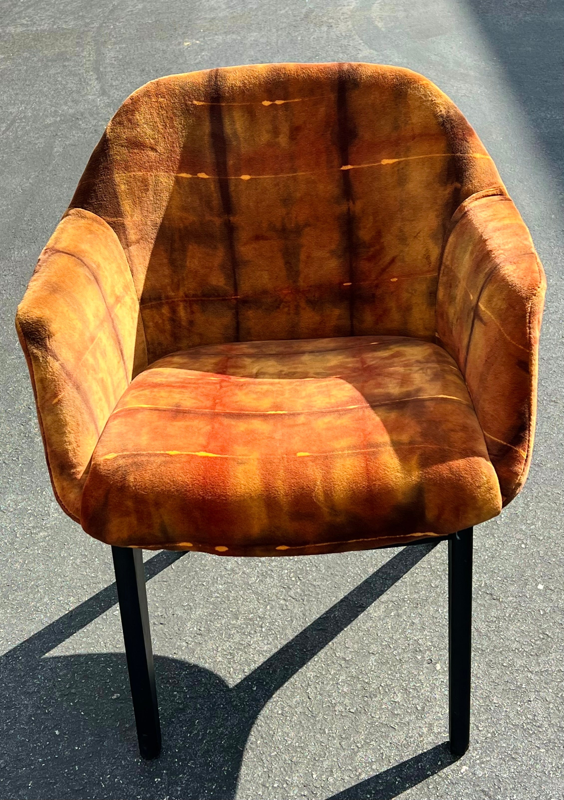 Rust Orange Hand Dyed Accent Mcm Chair (Vintage)