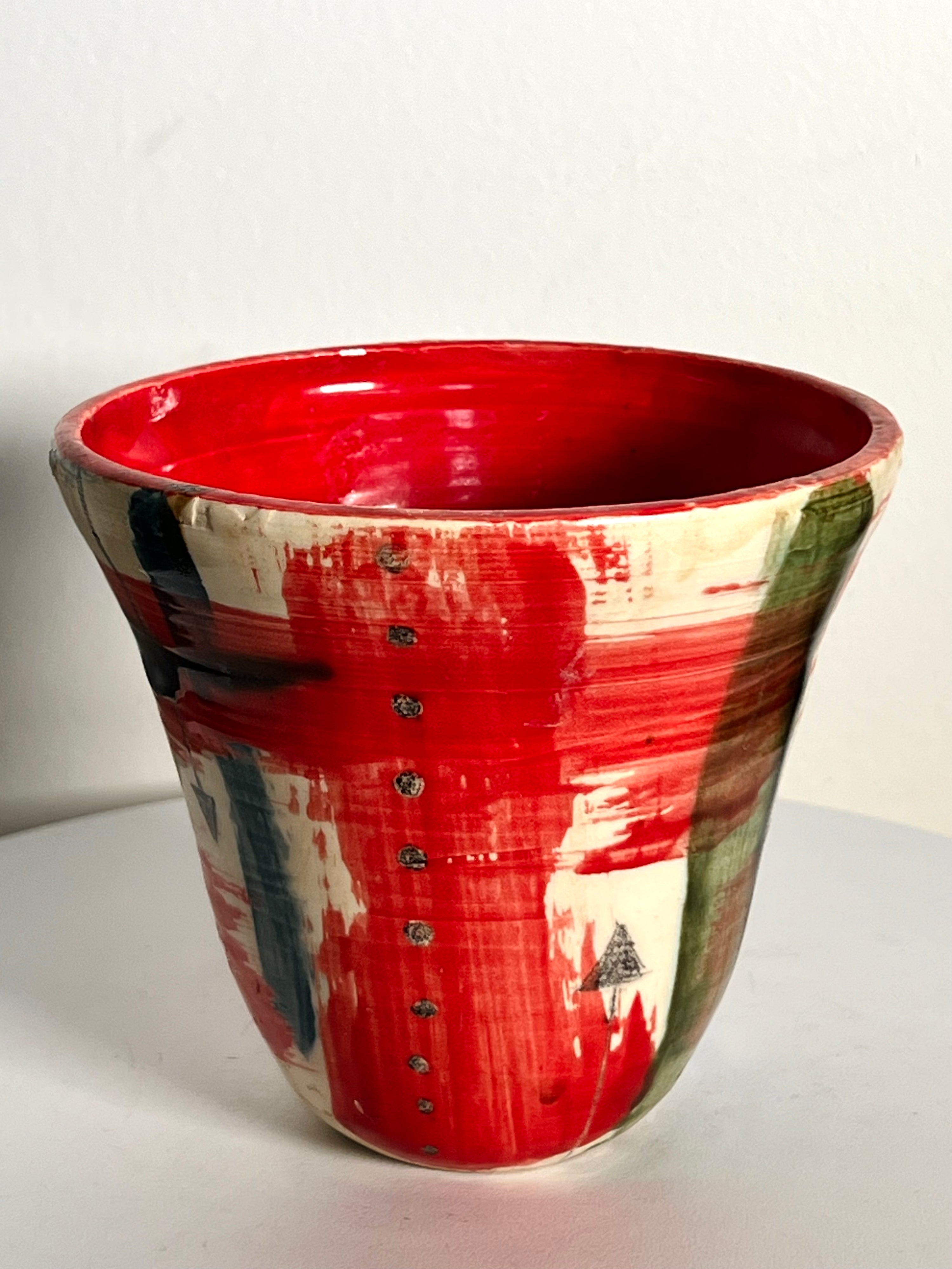 Red Abstract Small Bowl (Vintage)