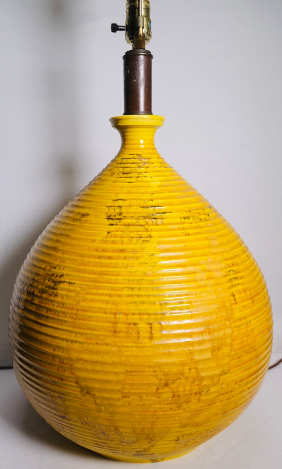 Yellow Glazed MCM Lamp (Vintage)