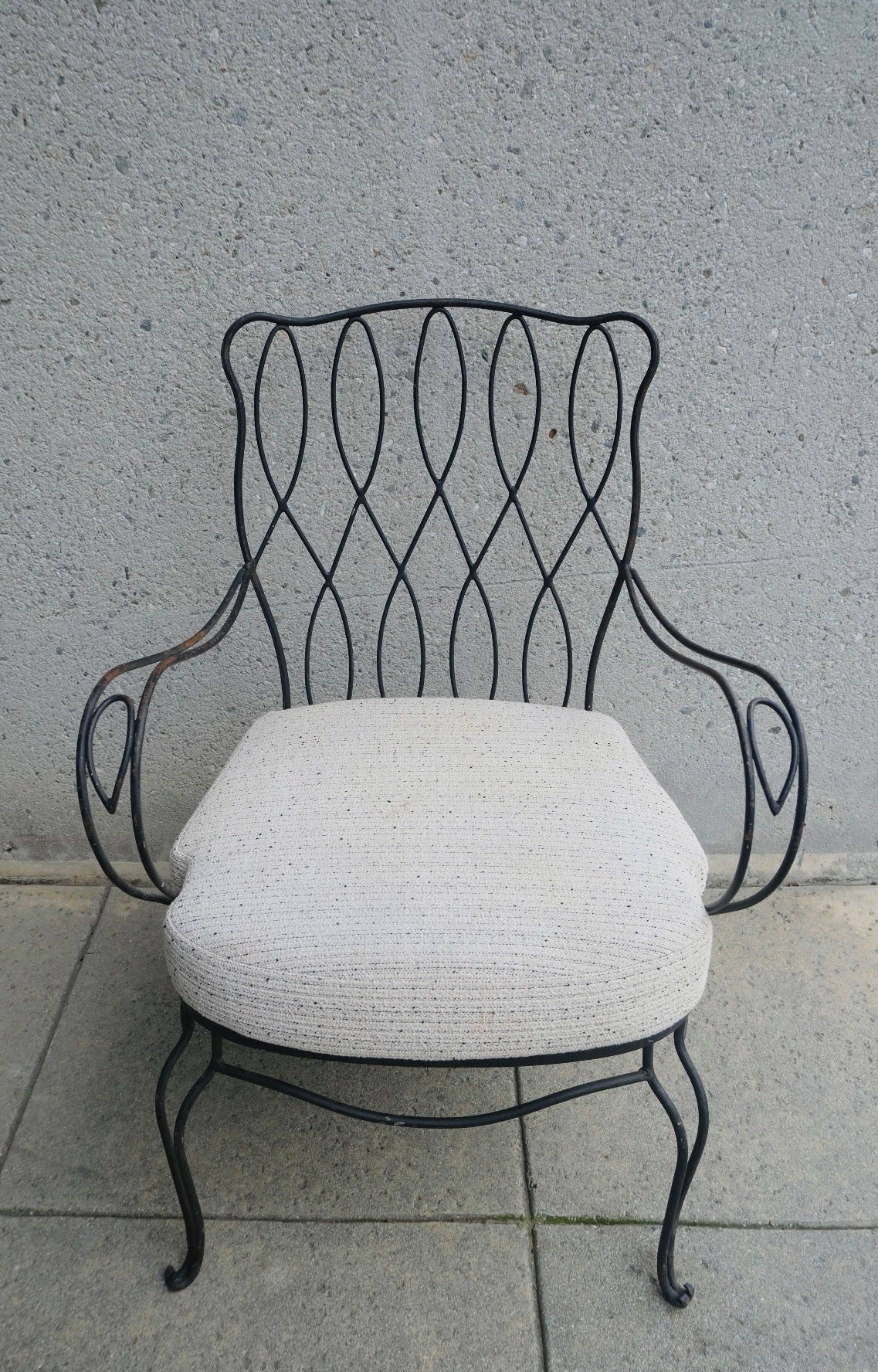 Curvy Wrought Iron Garden Chair (Vintage)