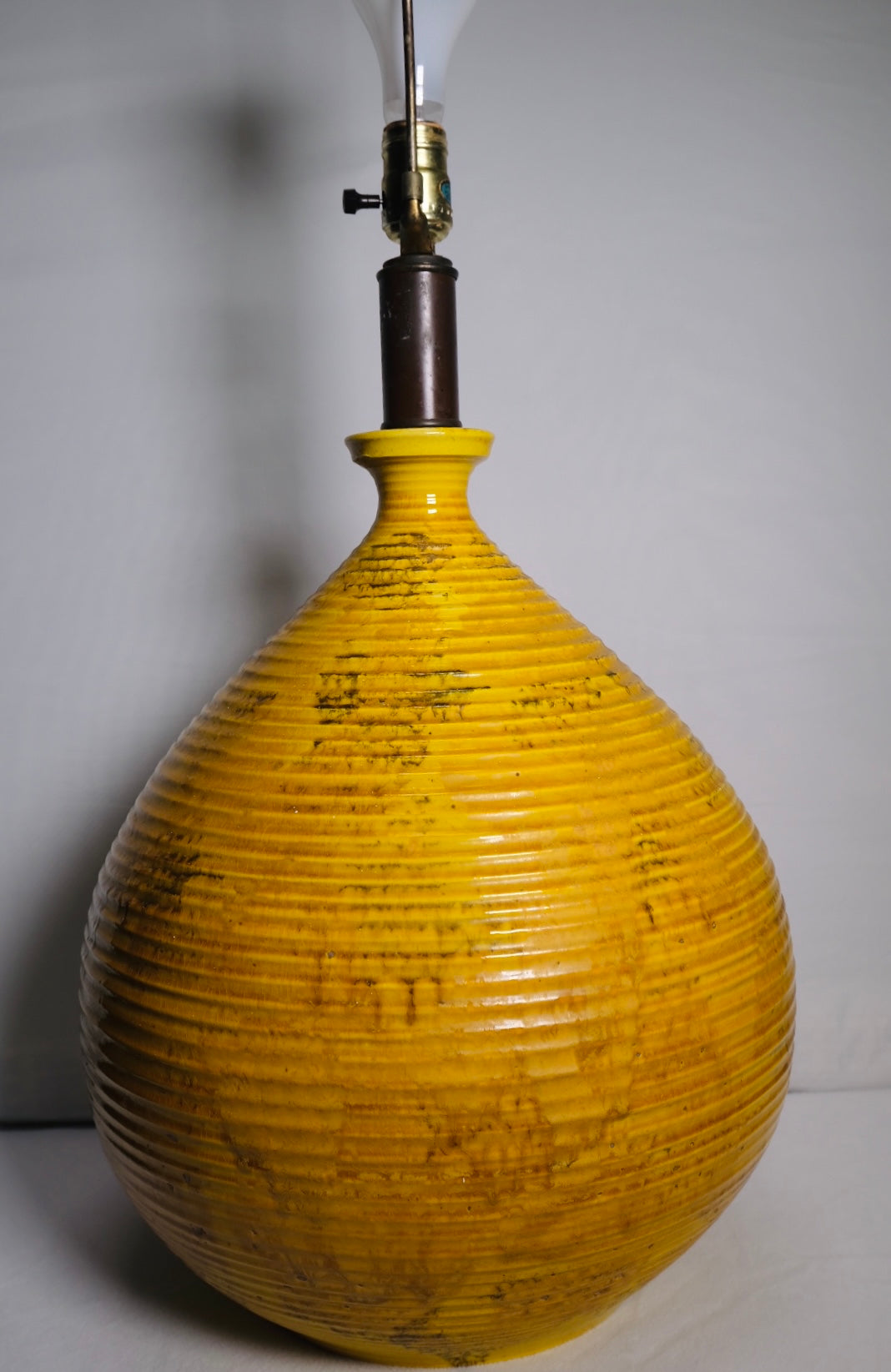 Yellow Glazed MCM Lamp (Vintage)