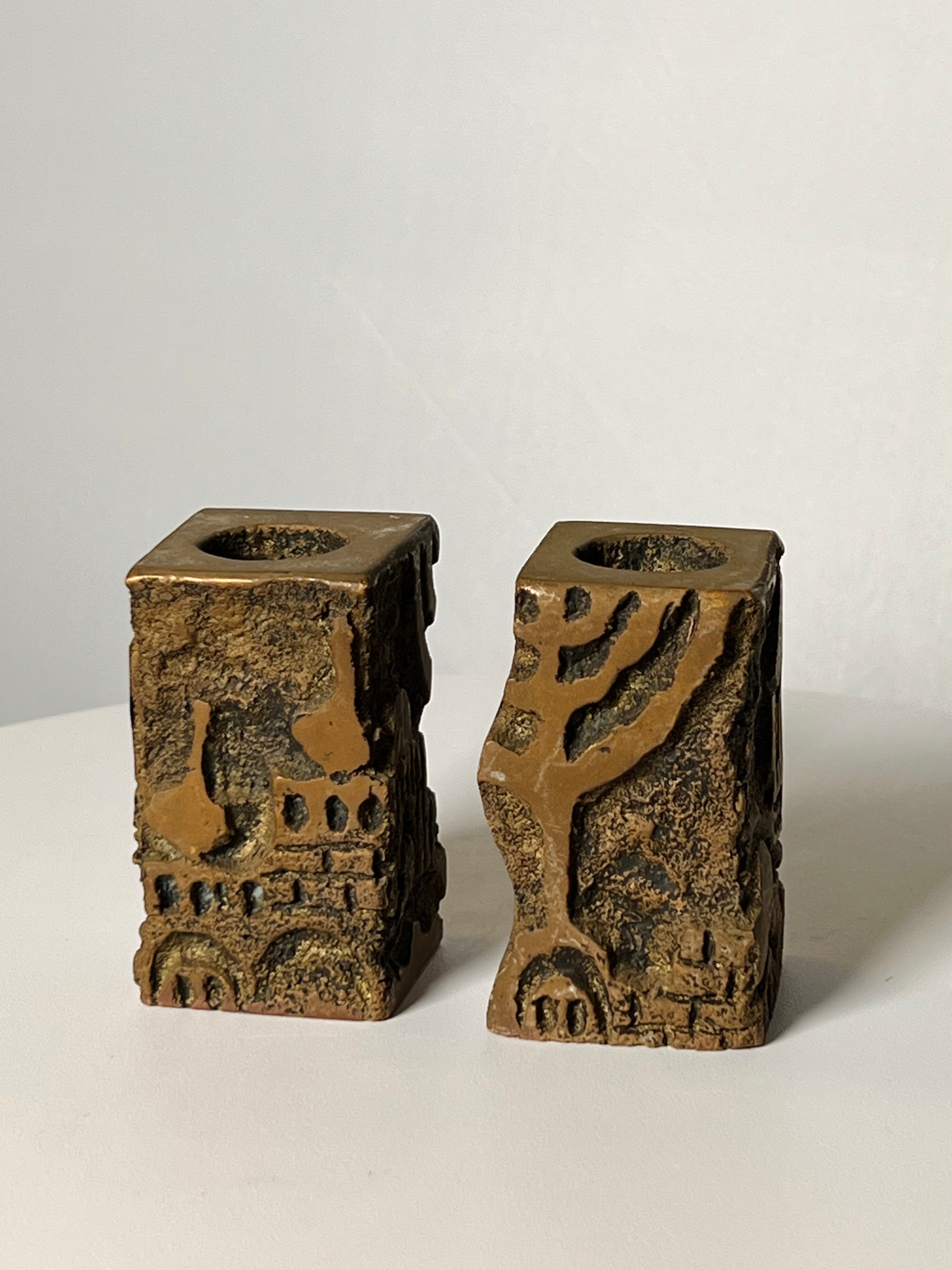 Brass Candle Holders by Avigdor Bezalel Vintage 1983 (SOLD)