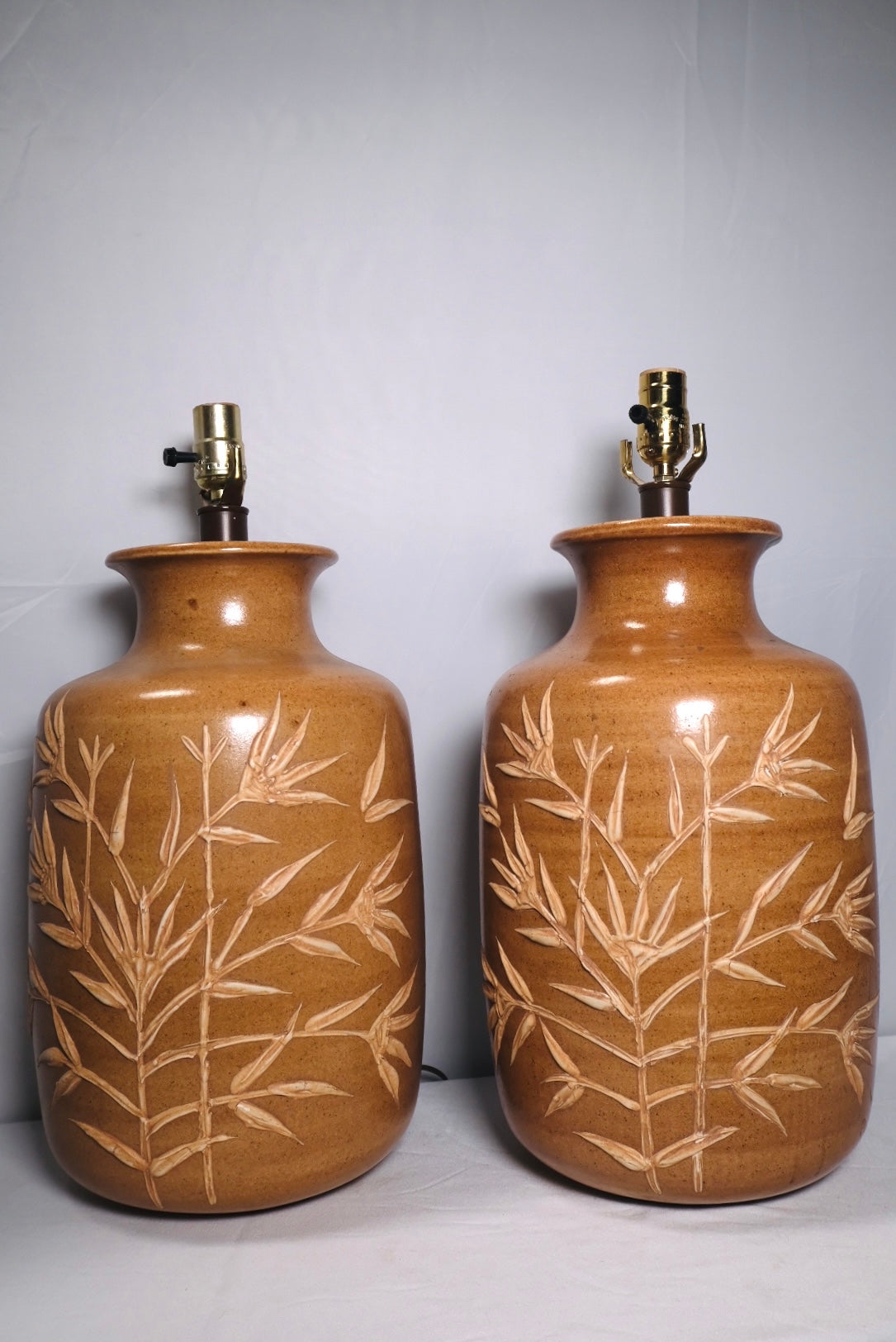 MCM Stoneware Warm Table Lamps (Pair/Vintage)