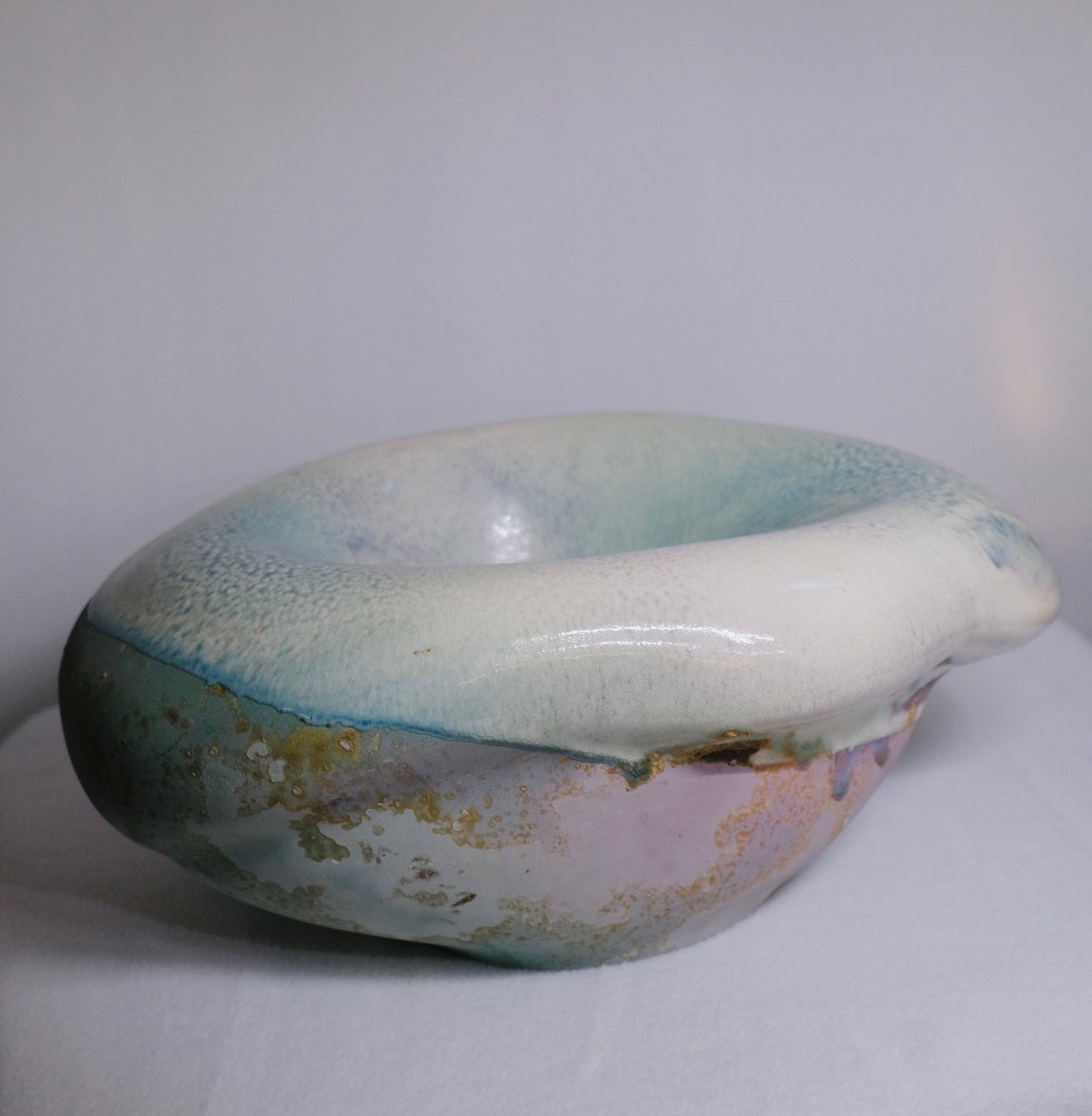 “Tony Evans” Raku Glaze Abstract Bowl