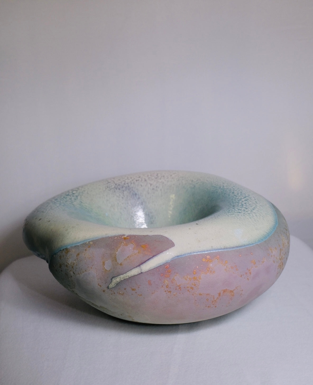 “Tony Evans” Raku Glaze Abstract Bowl