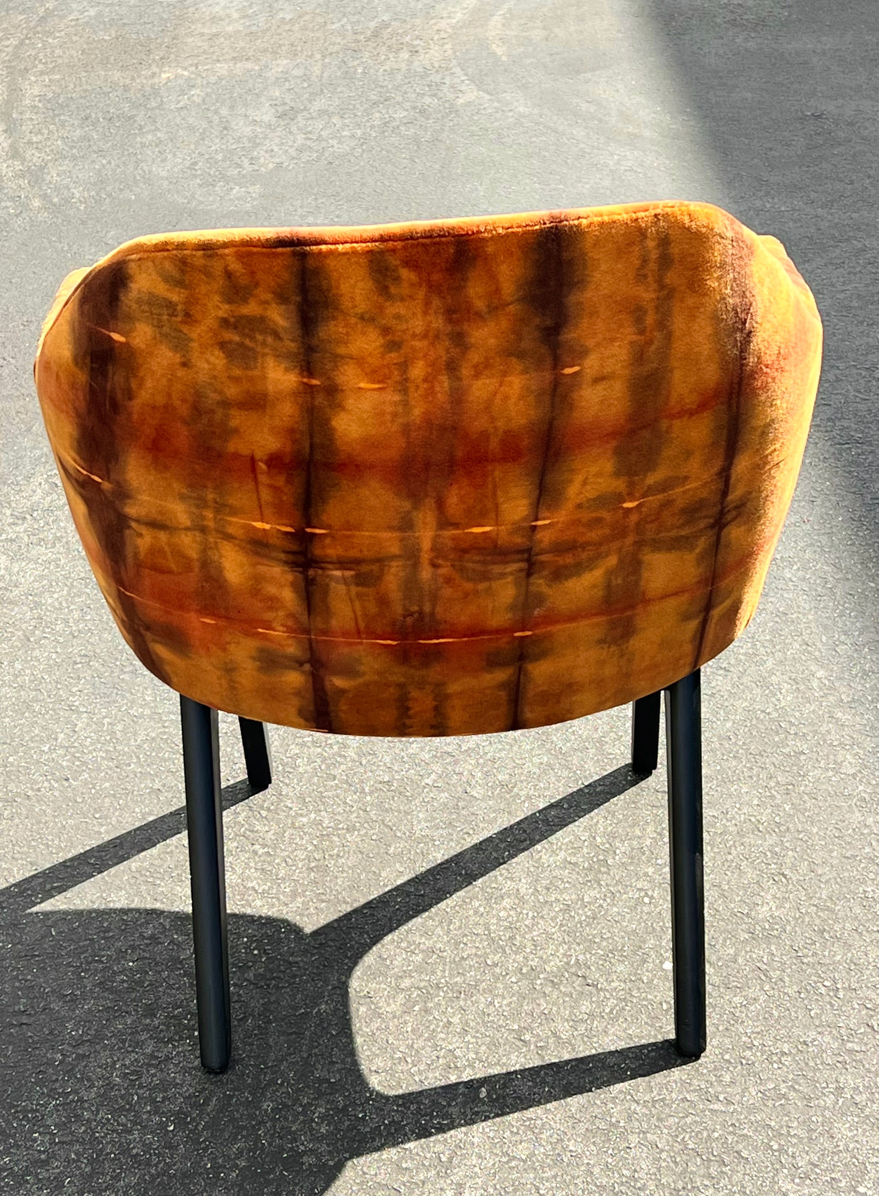 Rust Orange Hand Dyed Accent Mcm Chair (Vintage)