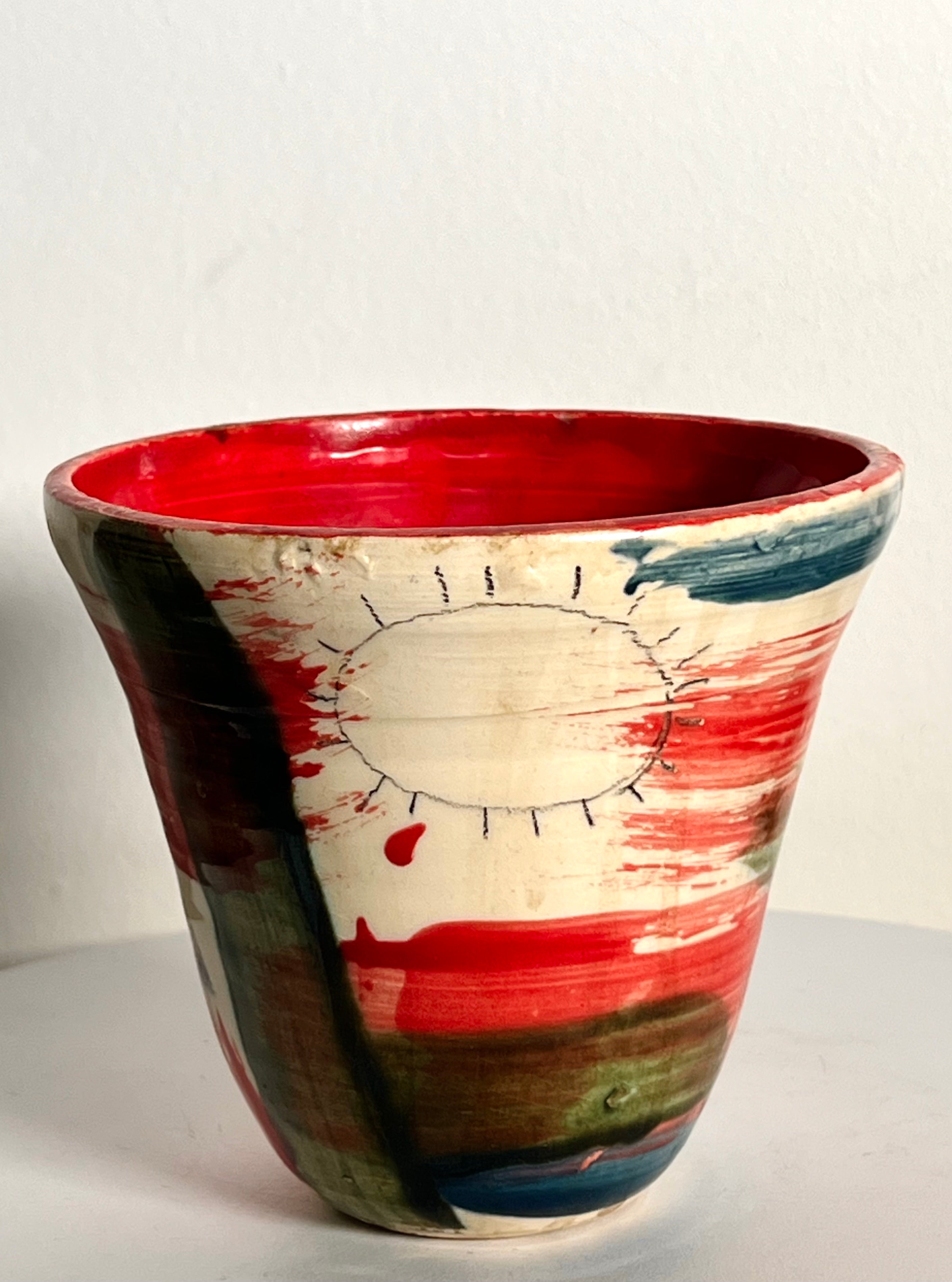 Red Abstract Small Bowl (Vintage)