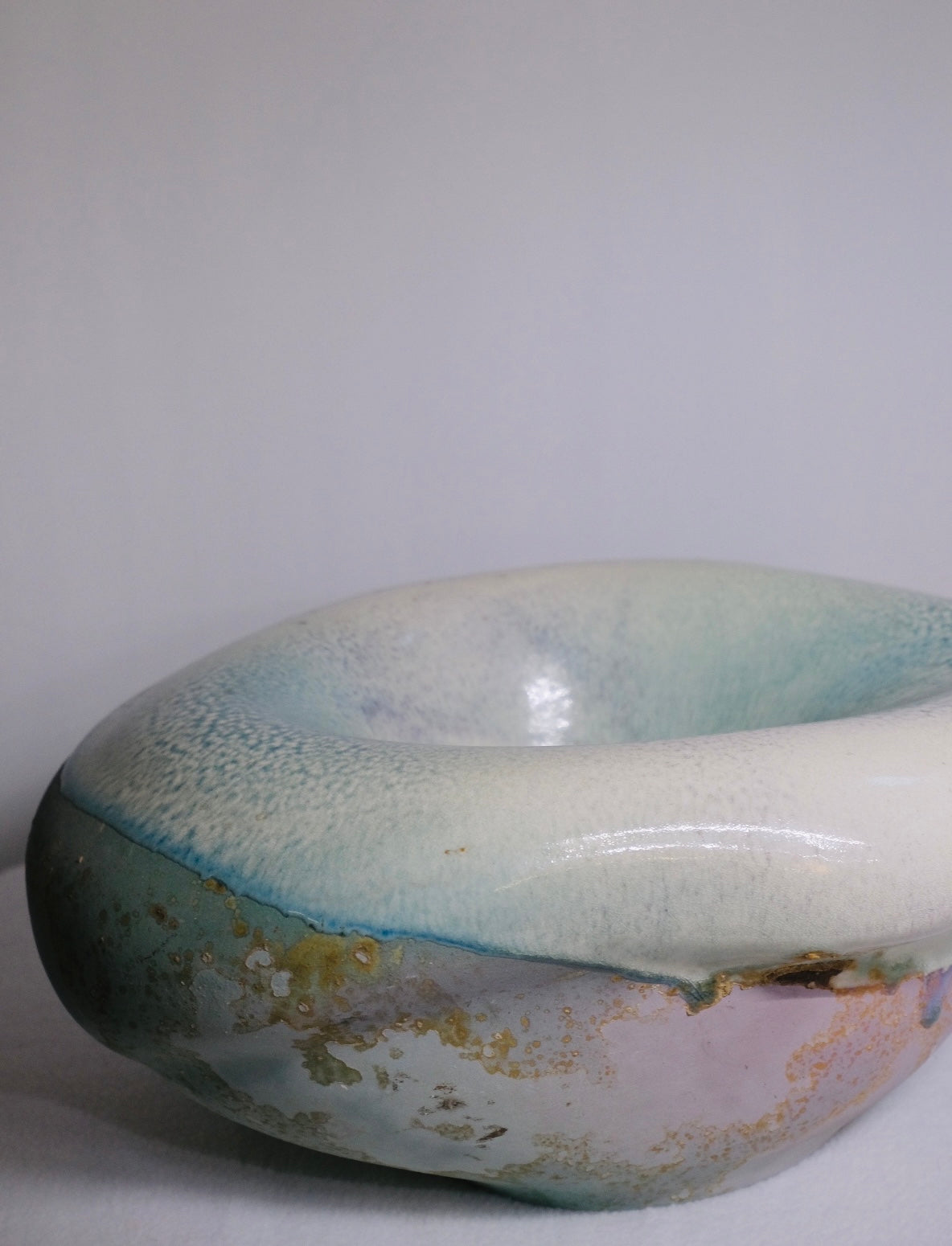 “Tony Evans” Raku Glaze Abstract Bowl