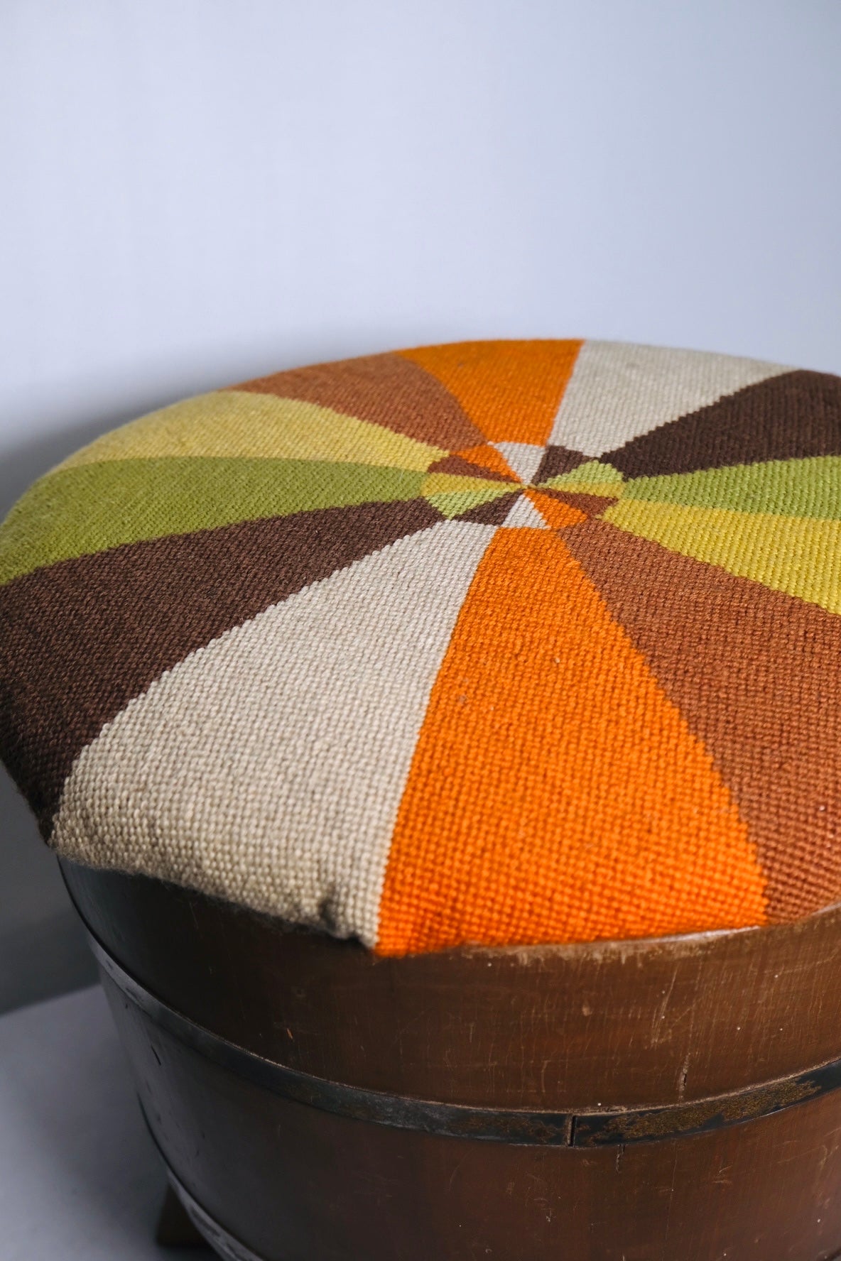 Keg Reupholstered Stool (Vintage)