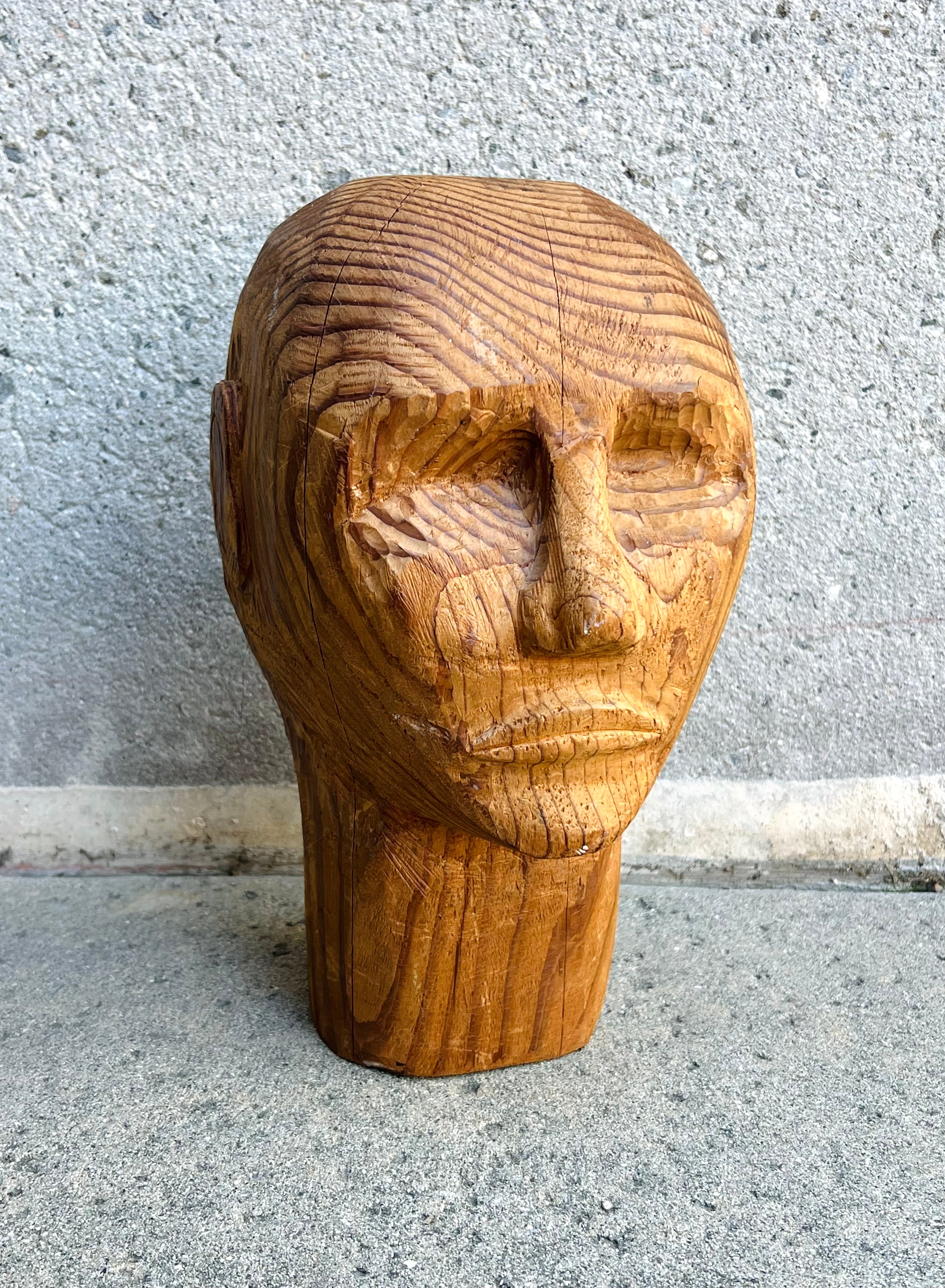 Wooden MCM Head (Vintage) (Sold)