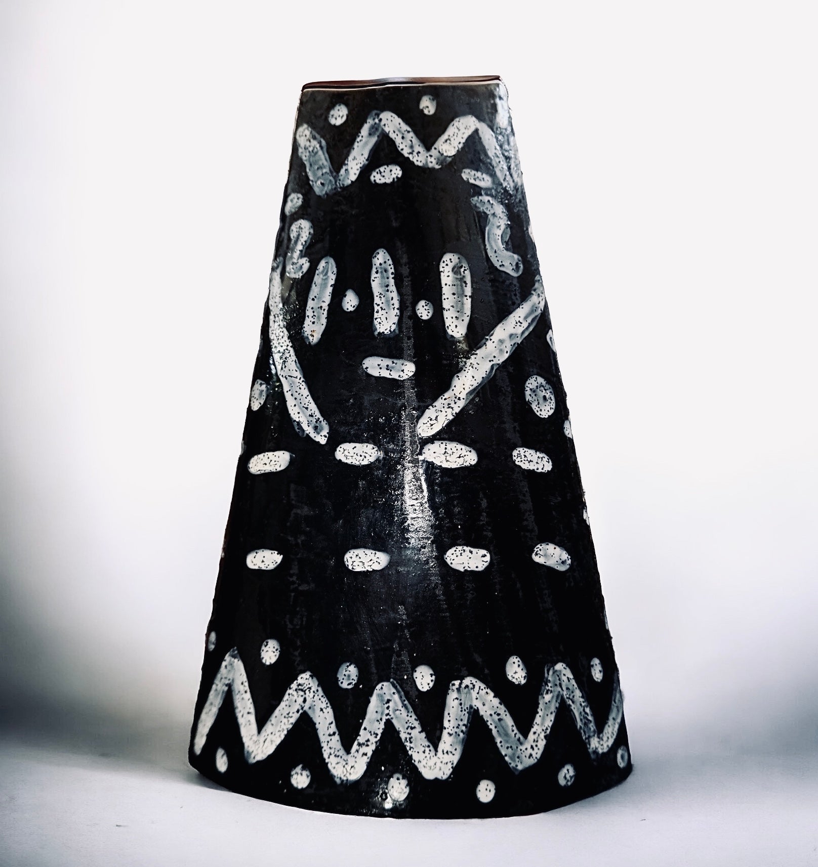 Black and White Pyramid Vase