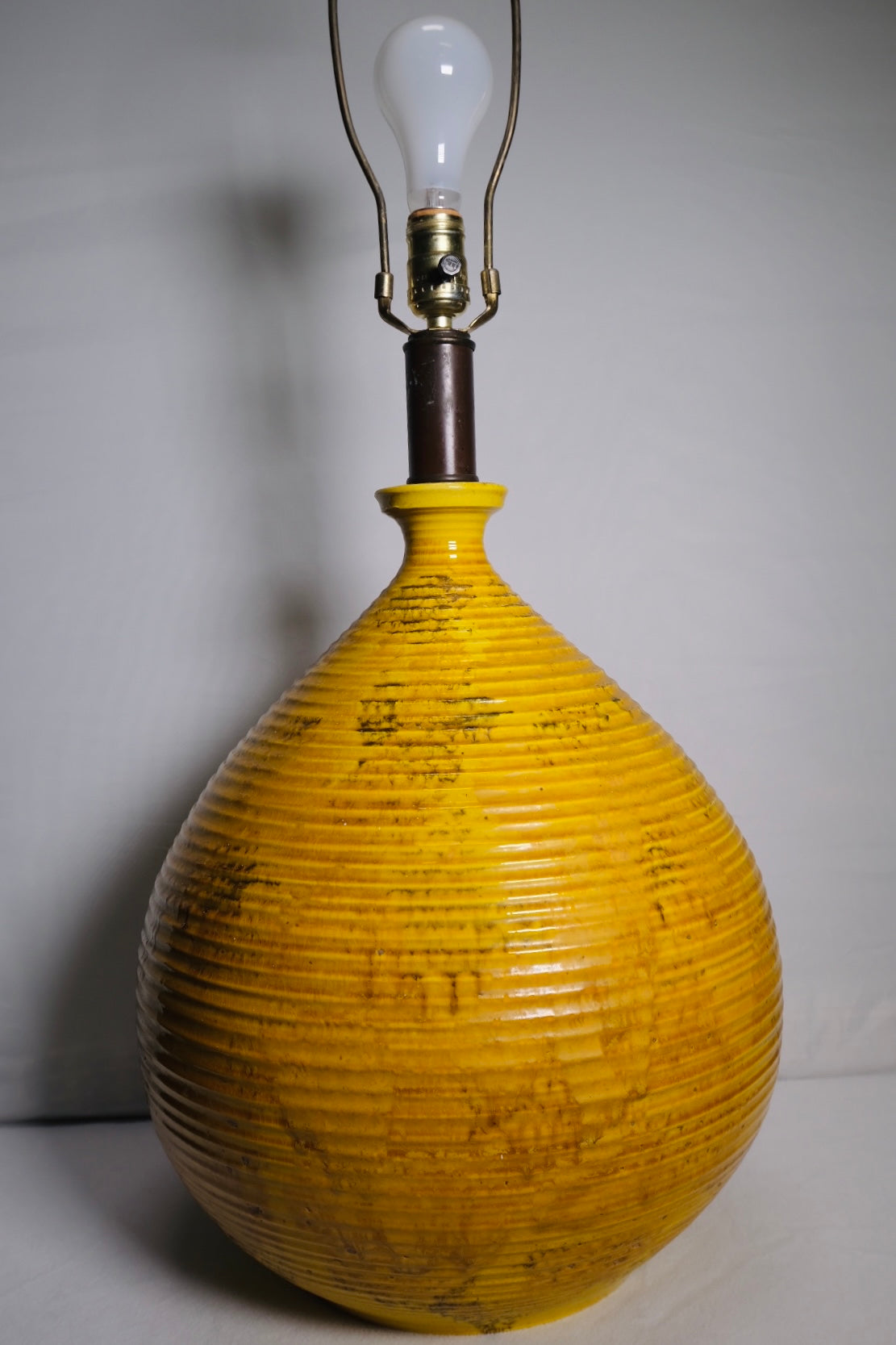 Yellow Glazed MCM Lamp (Vintage)