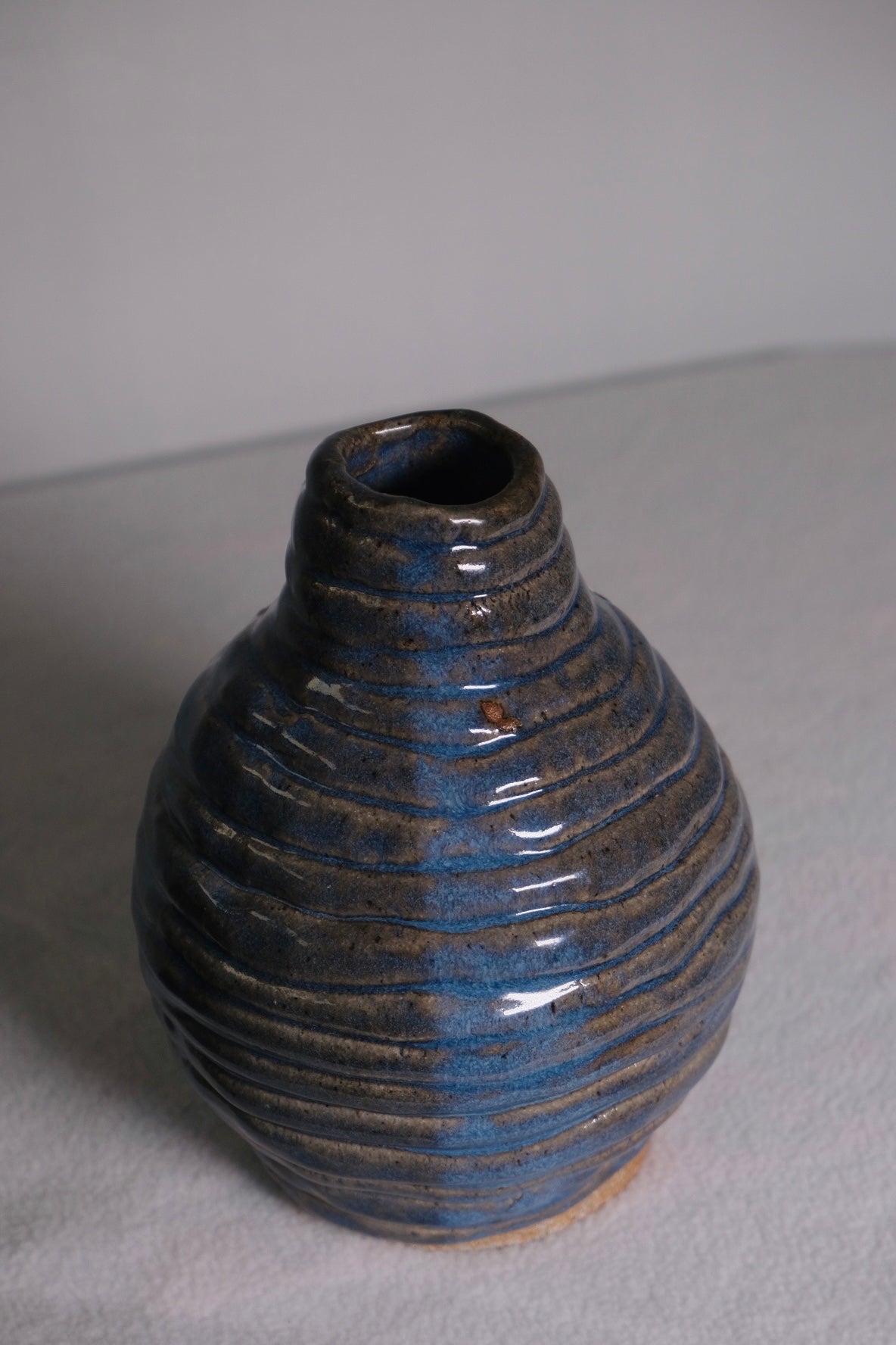 Blue Coil Bud Vase (Vintage)