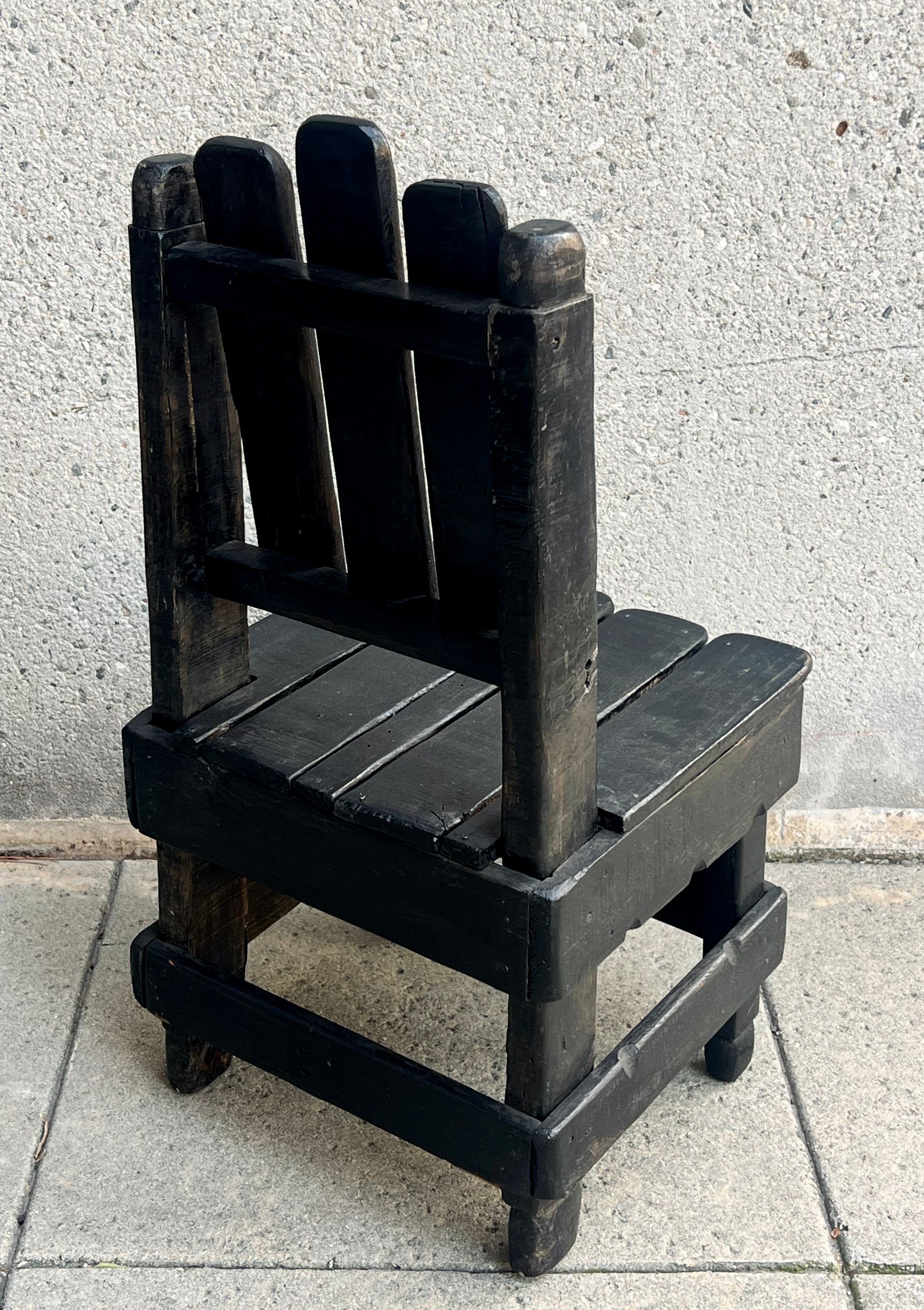 Black Antique Small Side Garden Chair (Vintage)