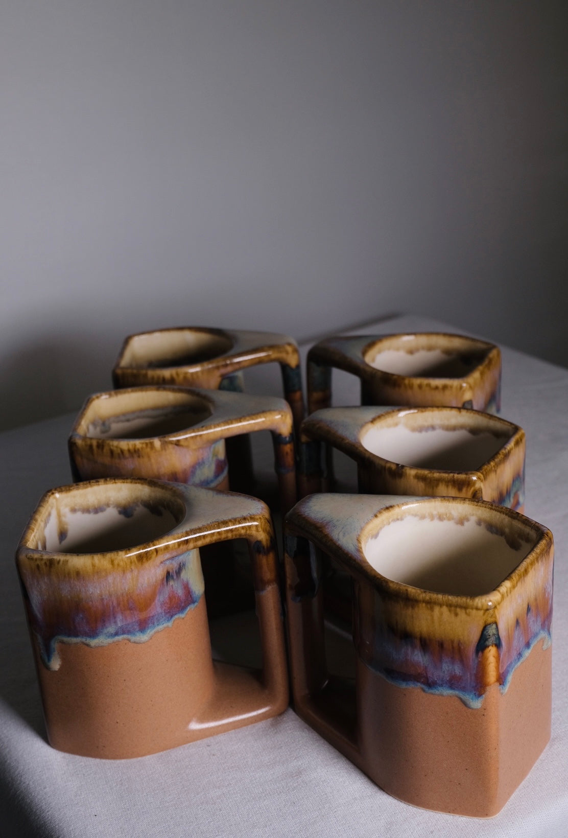 “Rodolfo Padilla” Drip Glaze Mugs (Vintage)