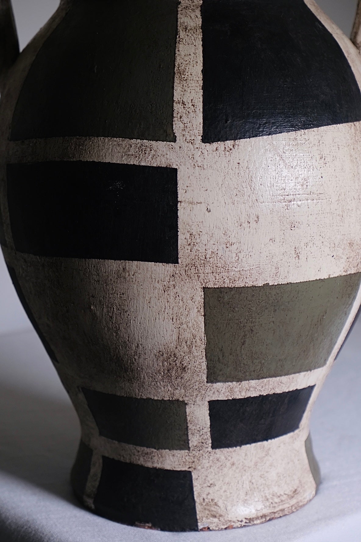 Grecian Inspired Geometric Large Camouflage Vase