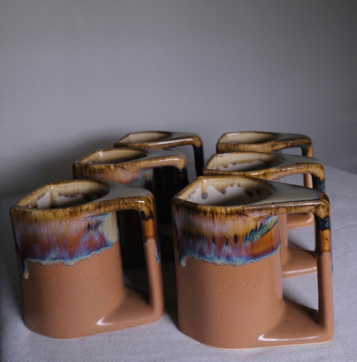 “Rodolfo Padilla” Drip Glaze Mugs (Vintage)