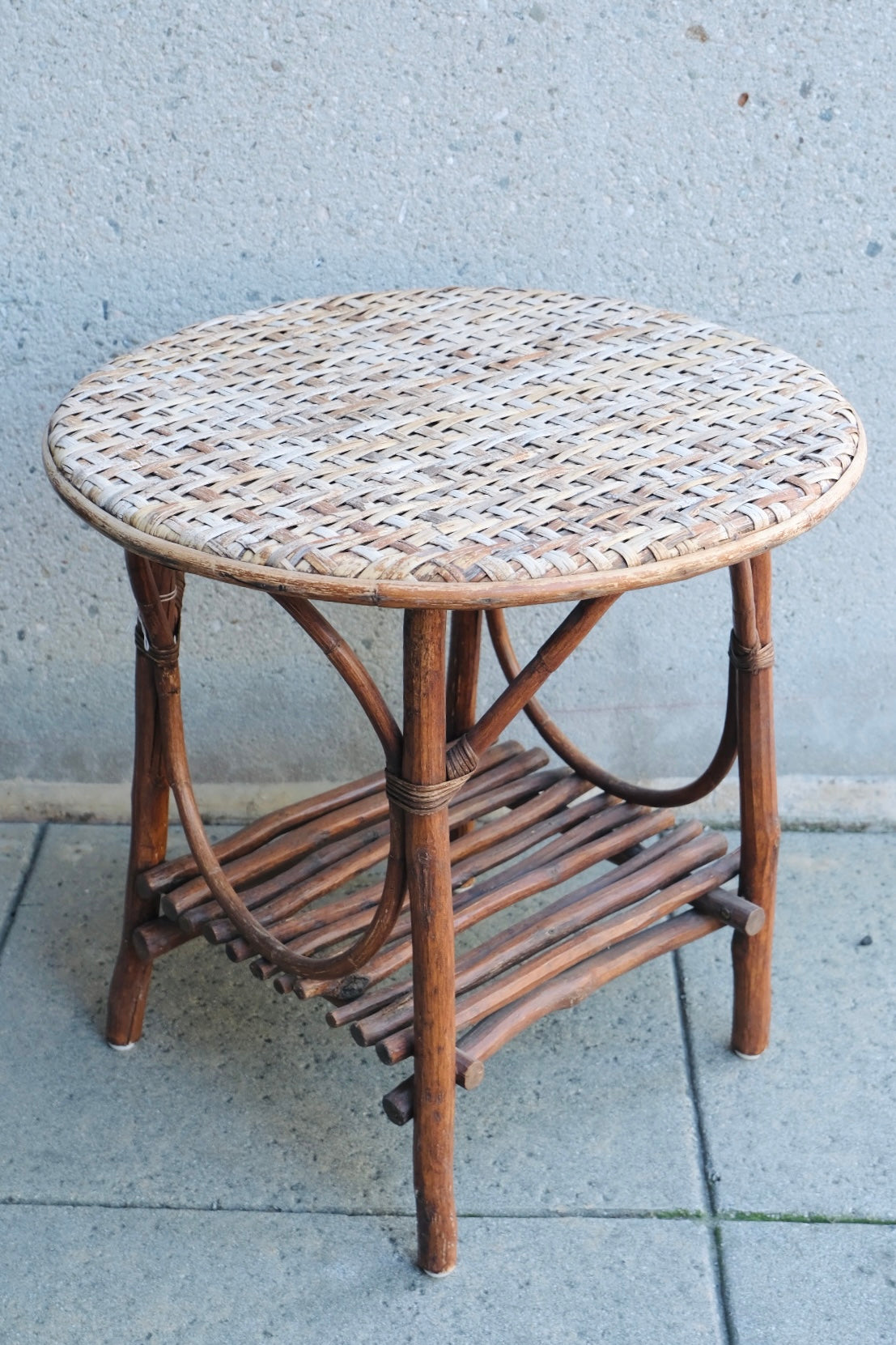 Vintage Bamboo Side Table