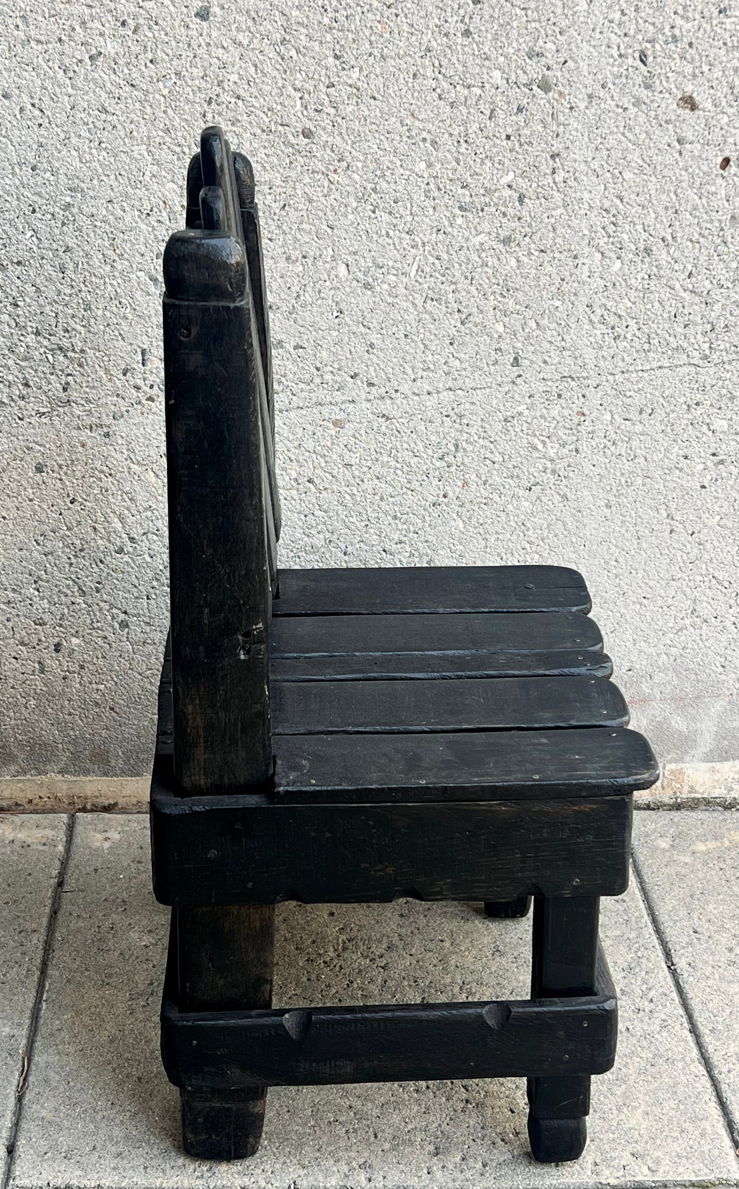 Black Antique Small Side Garden Chair (Vintage)