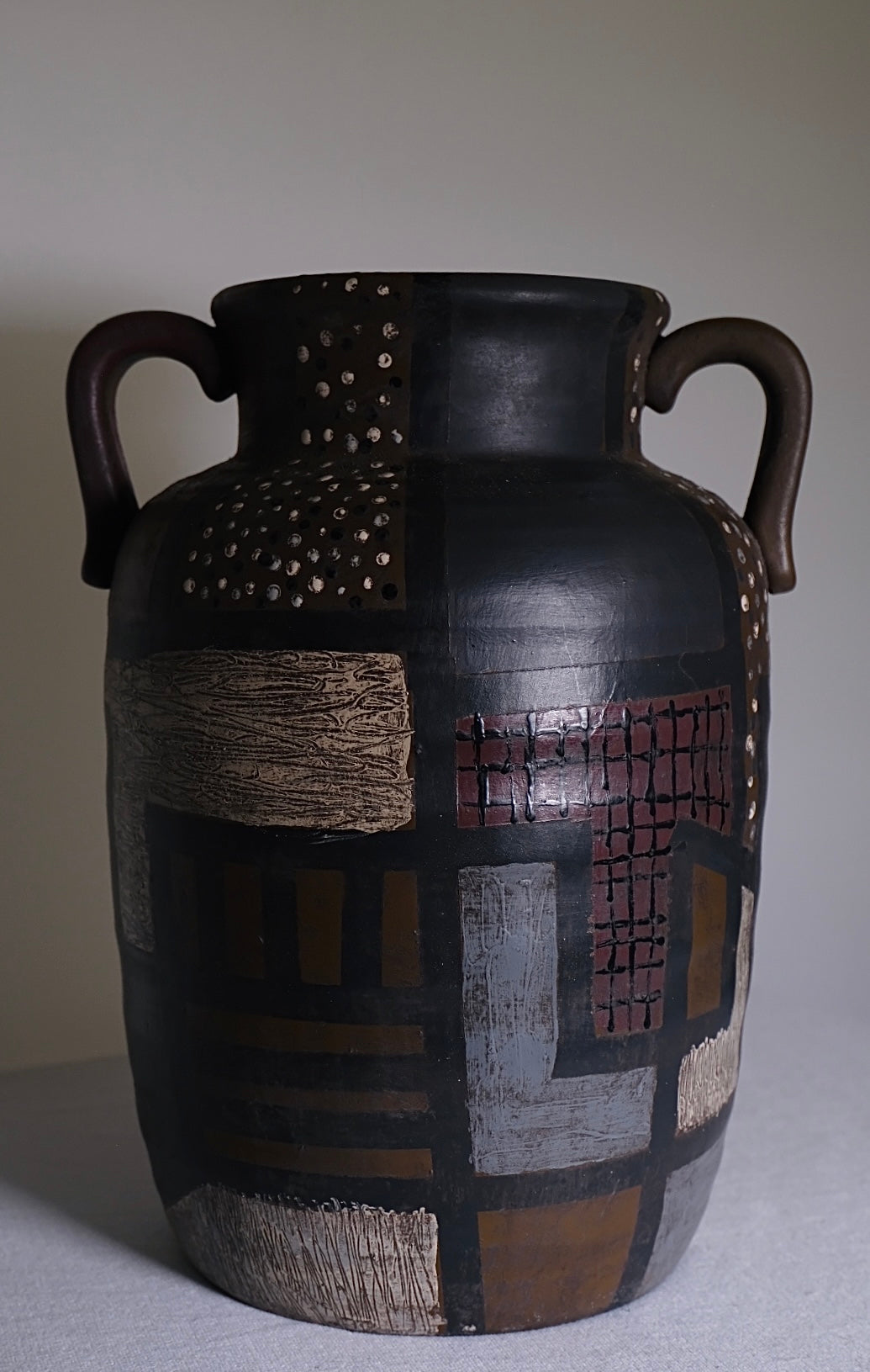 Grecian Inspired Large Patterned Vase