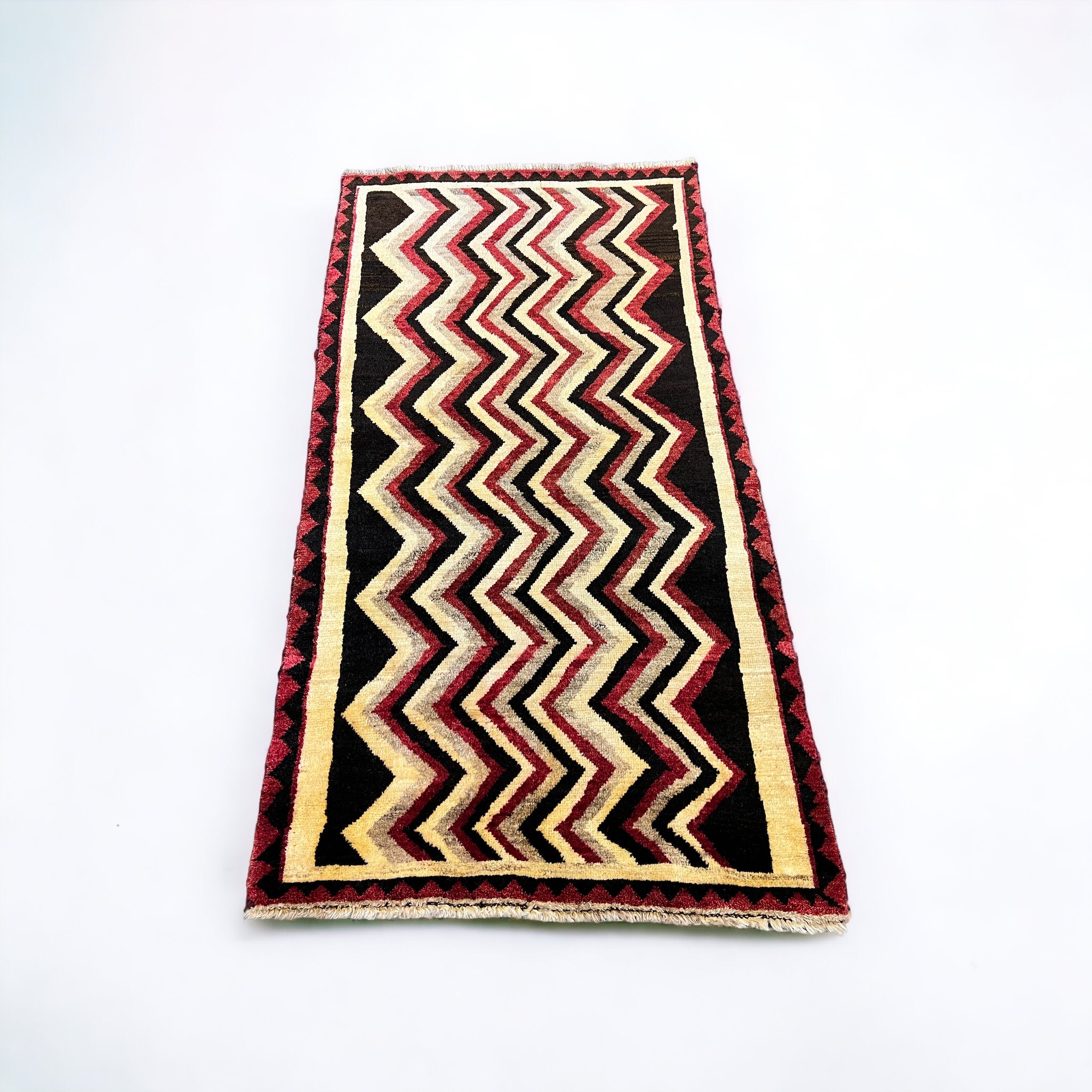 Red Chevron Vintage Kilim Rug