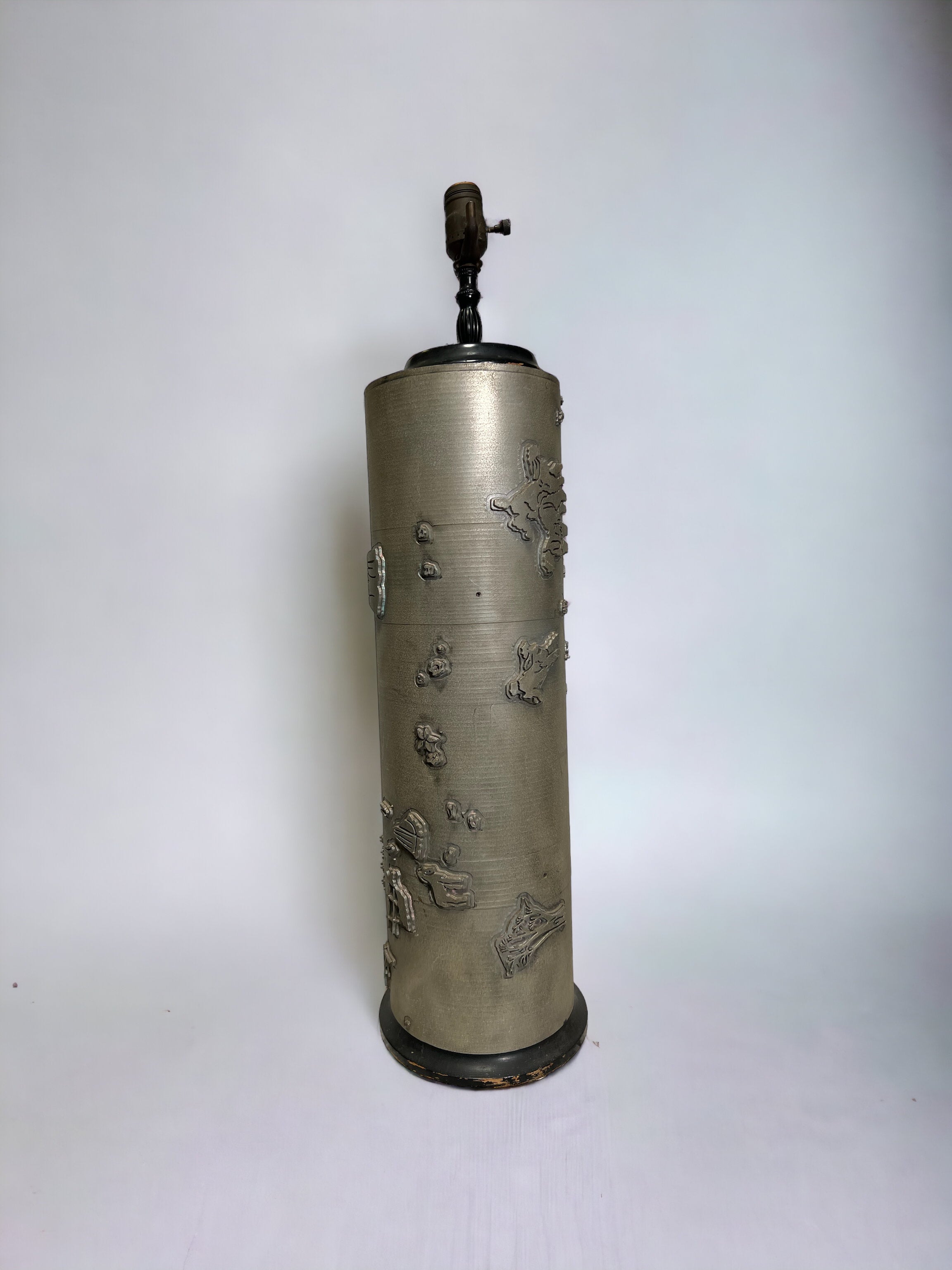 Silver Wallpaper Roller Lamp