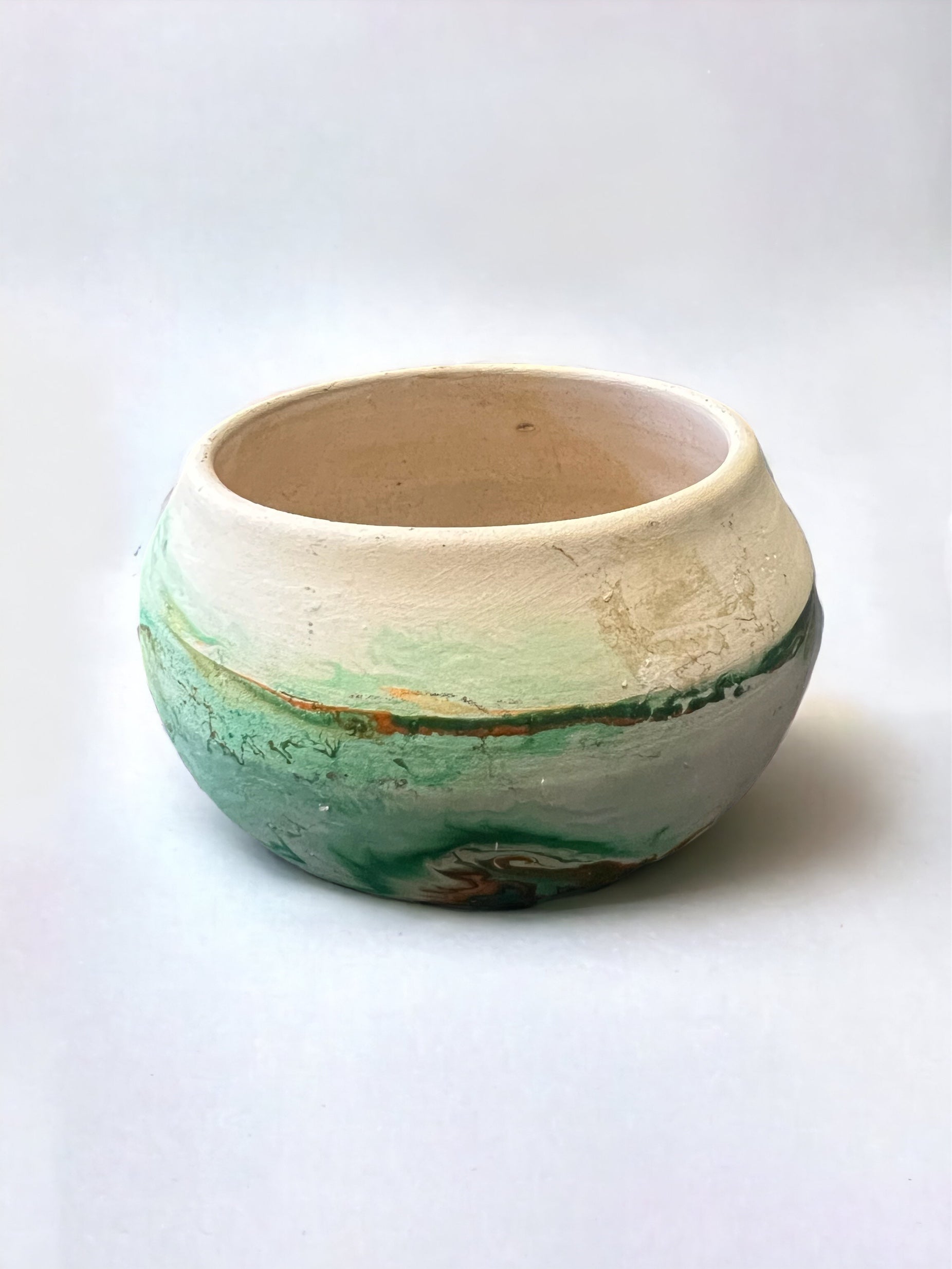 Nemadji Pottery Green Bowl