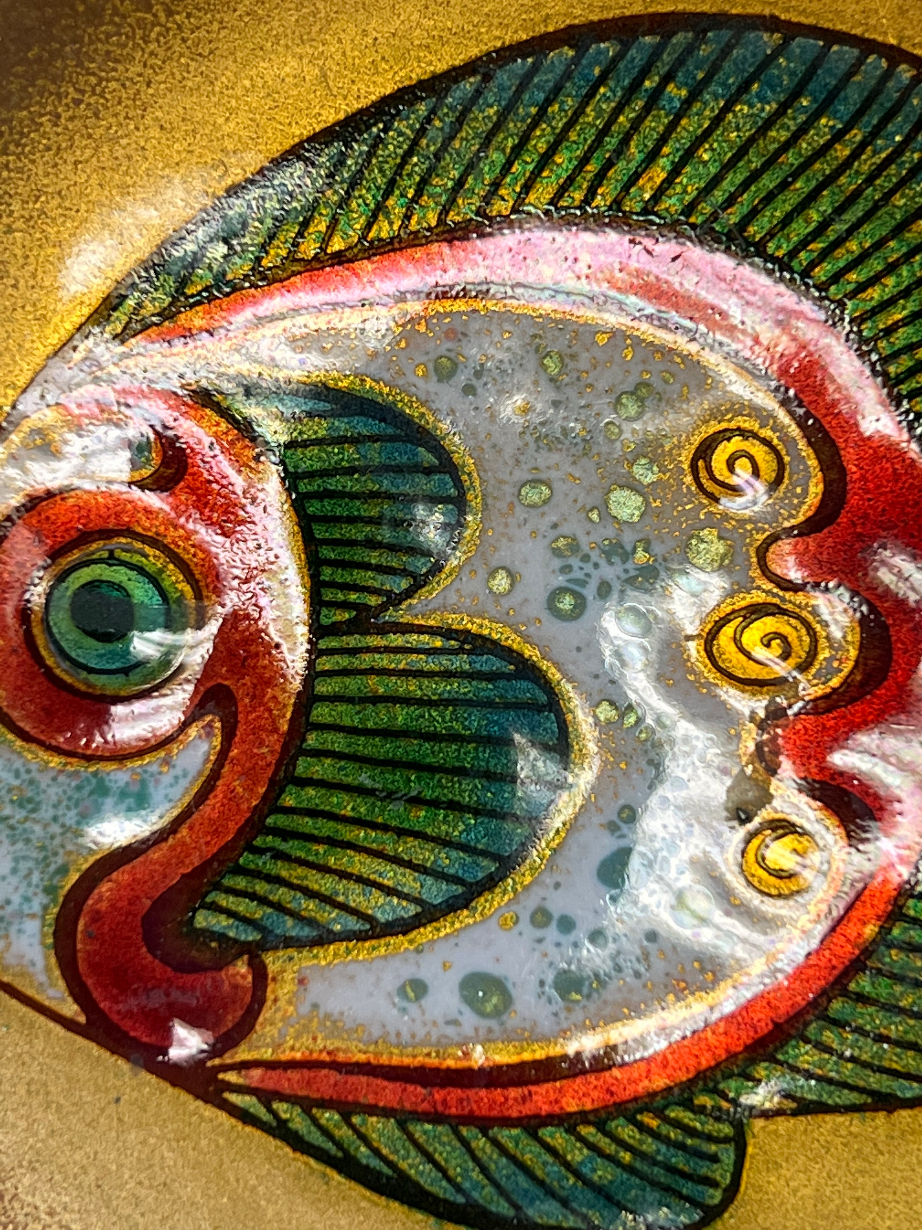 “Phyllis Wallen” Copper Enamel Fish