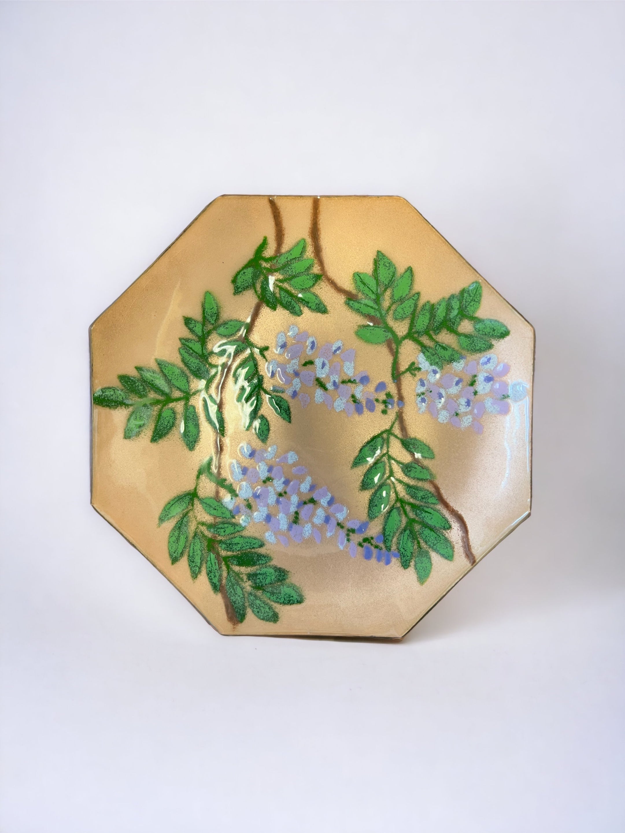 “Annemarie Davidson” Copper Floral Enamel Plate