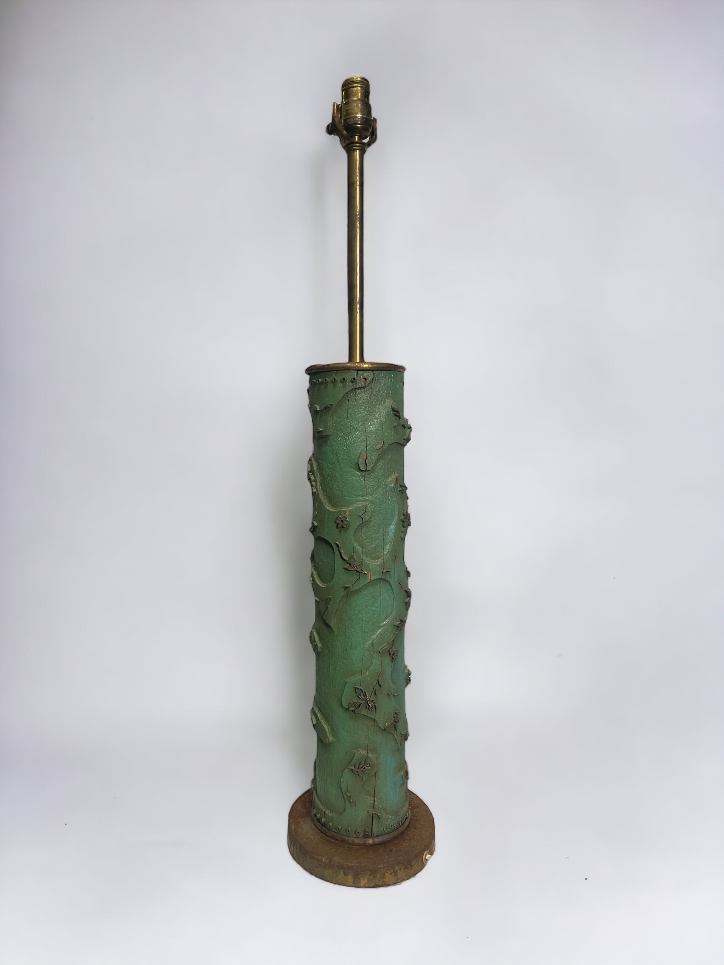 Green Antique Wallpaper Roller Lamp