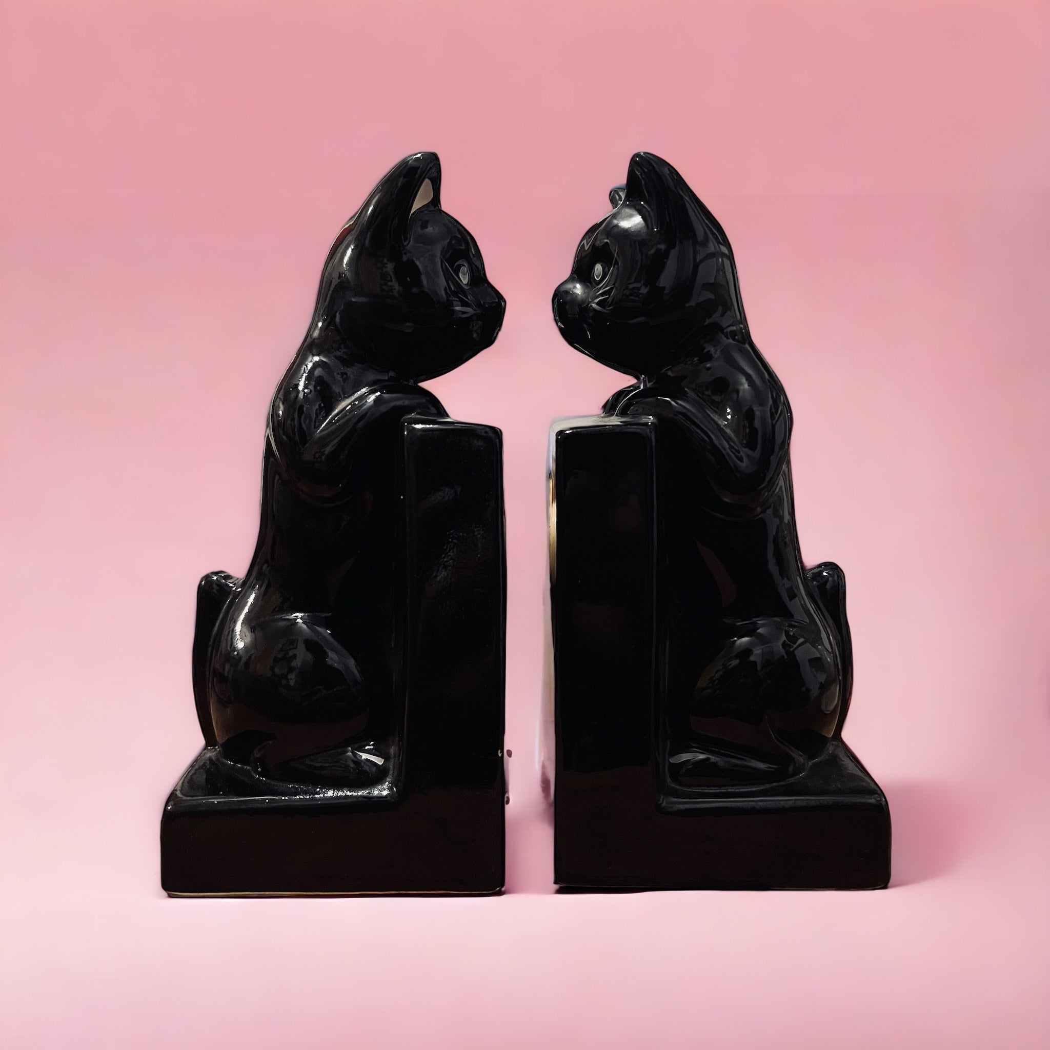 Taiwanese Black Cat Bookends/Coin Jars