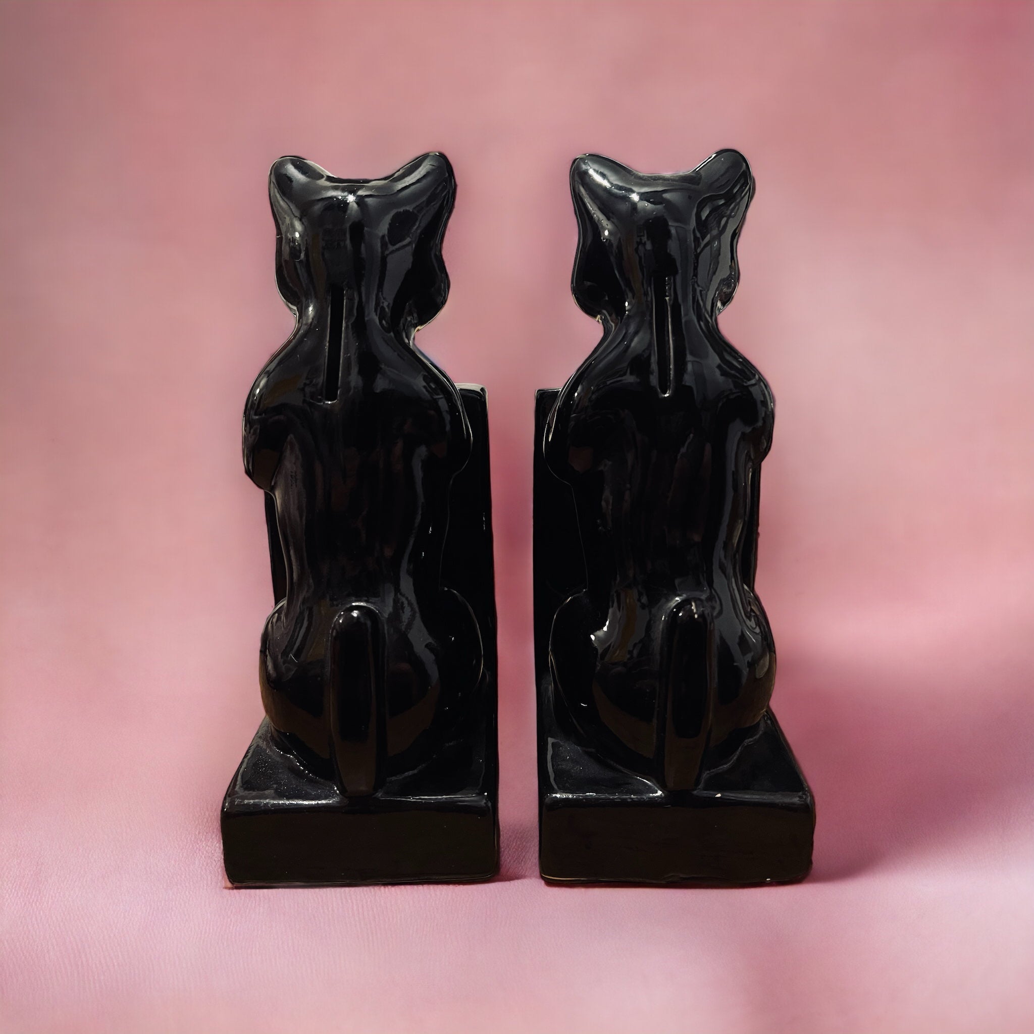 Taiwanese Black Cat Bookends/Coin Jars