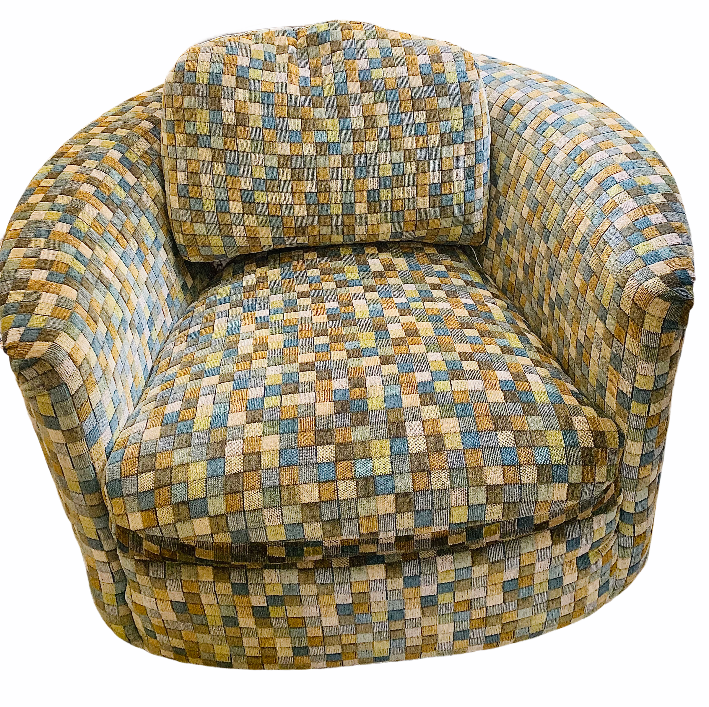 Checkered Swivel Chairs (Pair)