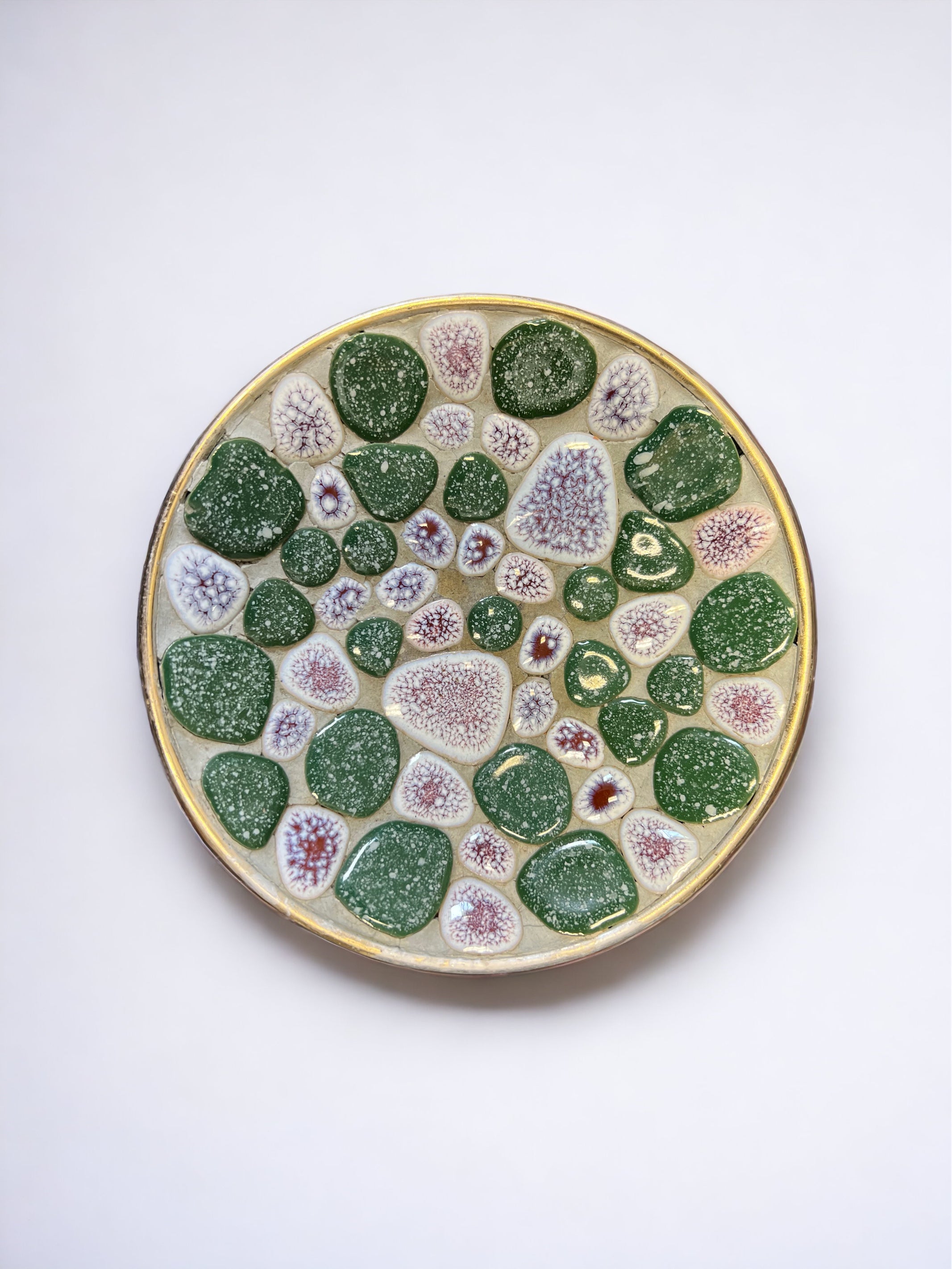 Vintage Green Mosaic Plate