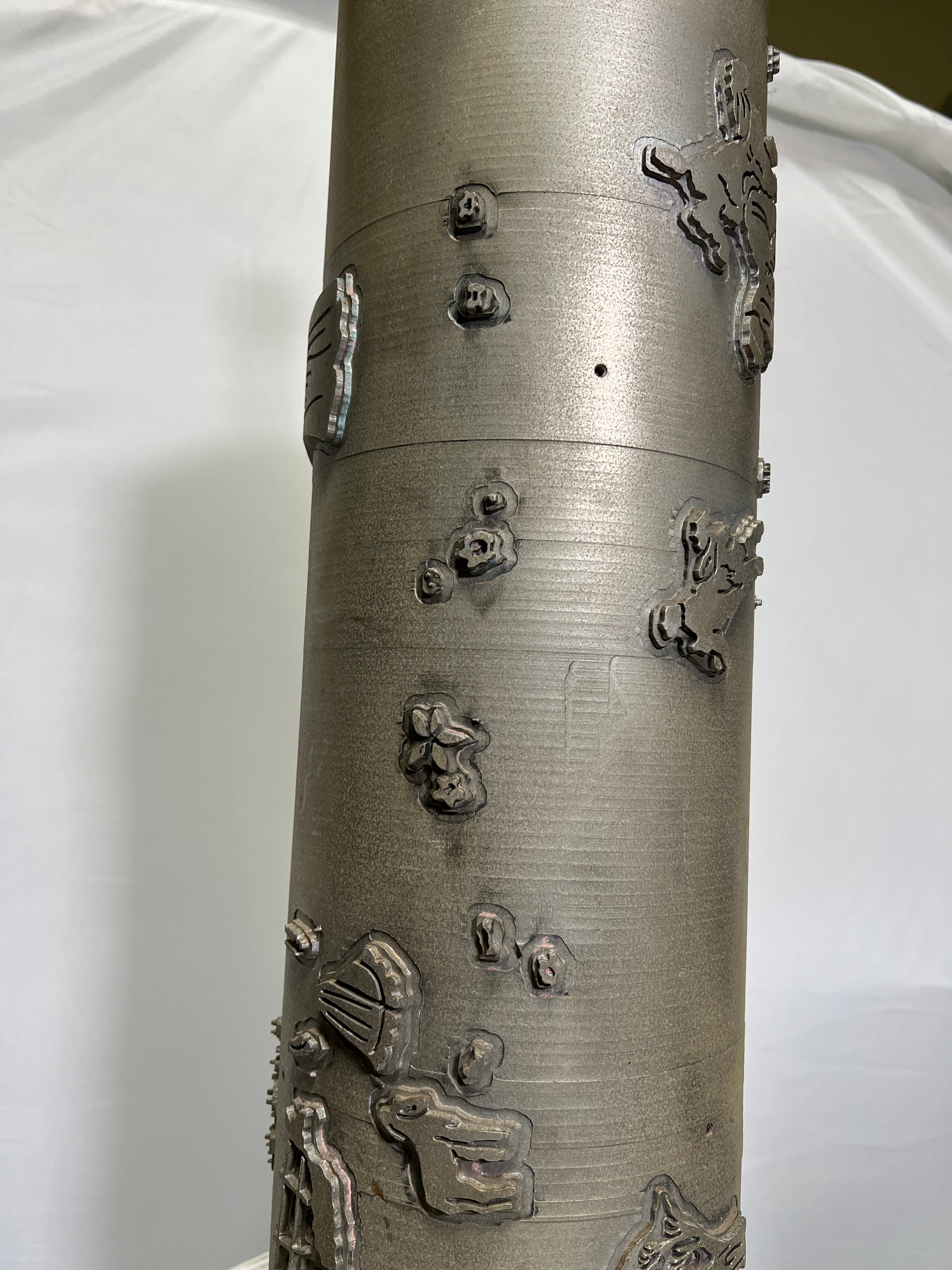 Silver Wallpaper Roller Lamp