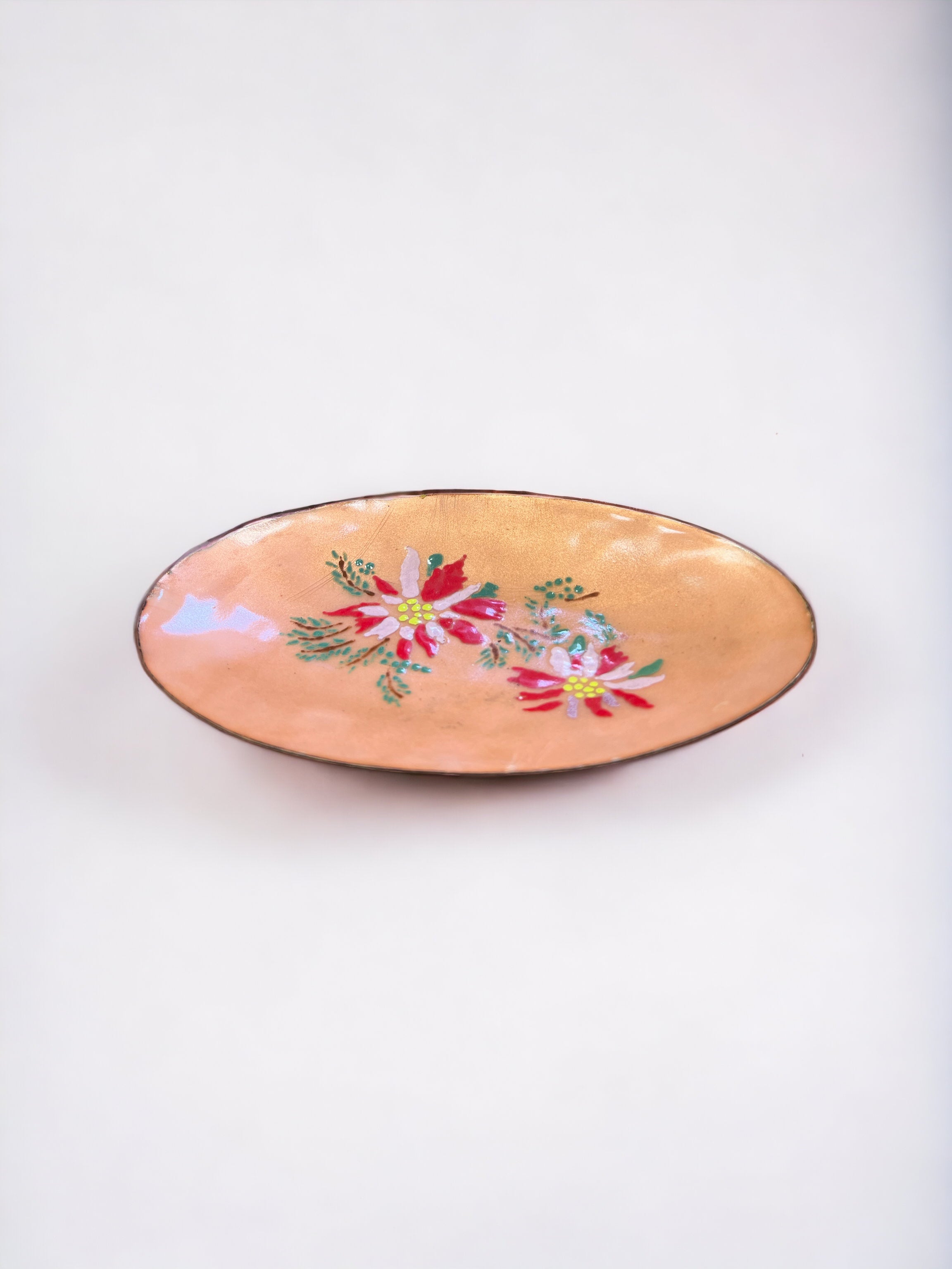 MCM Coral Floral Enamel Plate