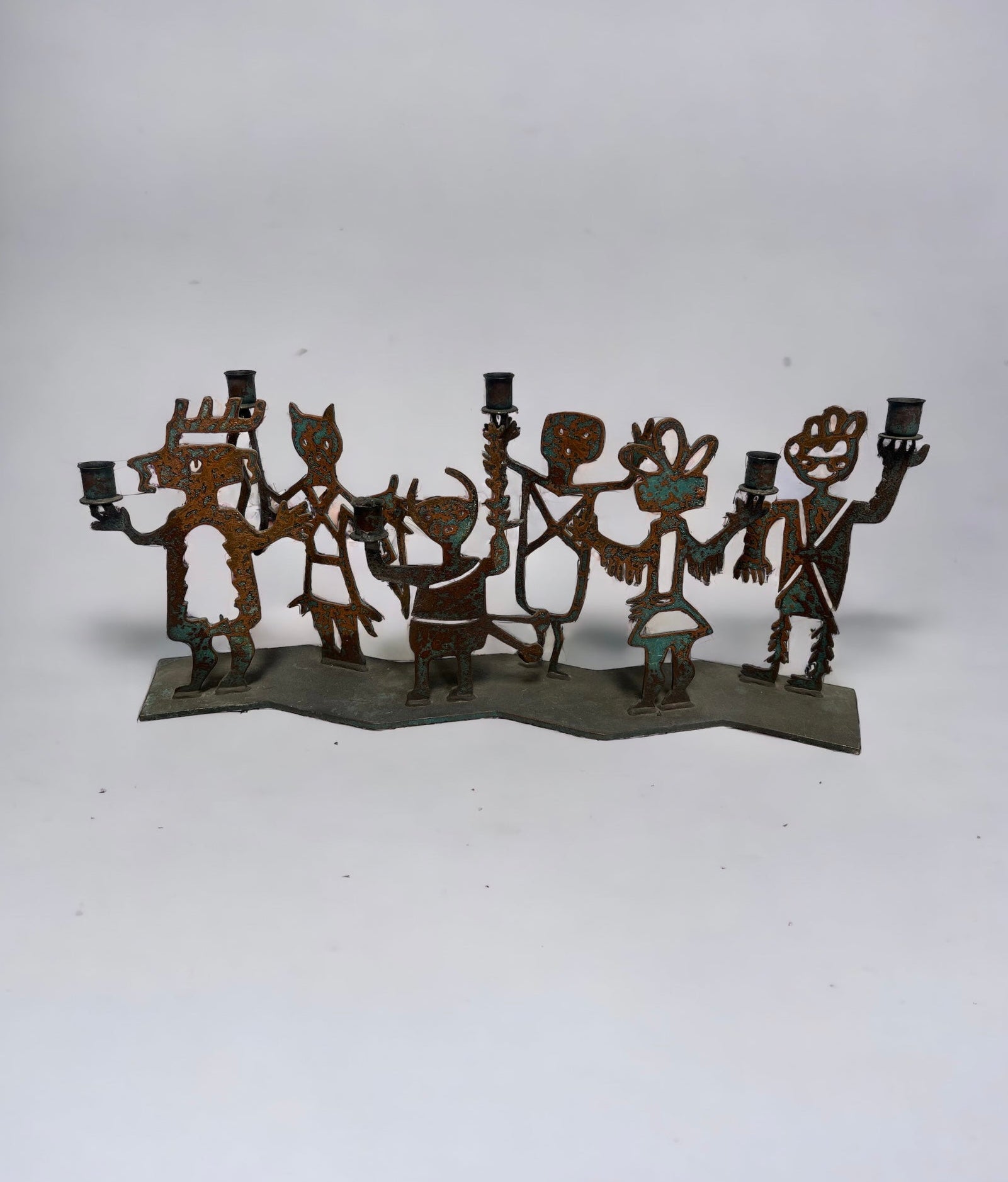 Vintage Folk Art Devil Candelabra