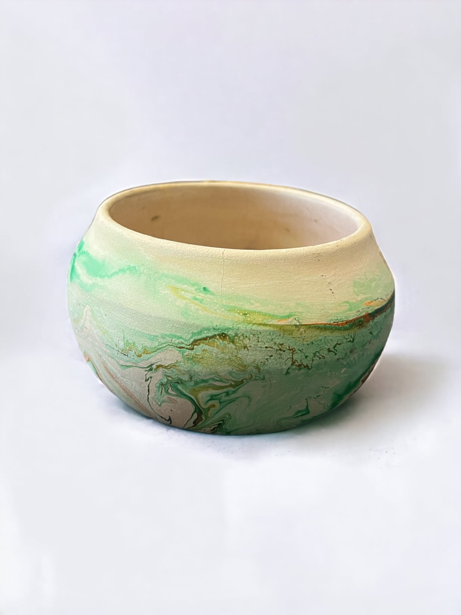 Nemadji Pottery Green Bowl