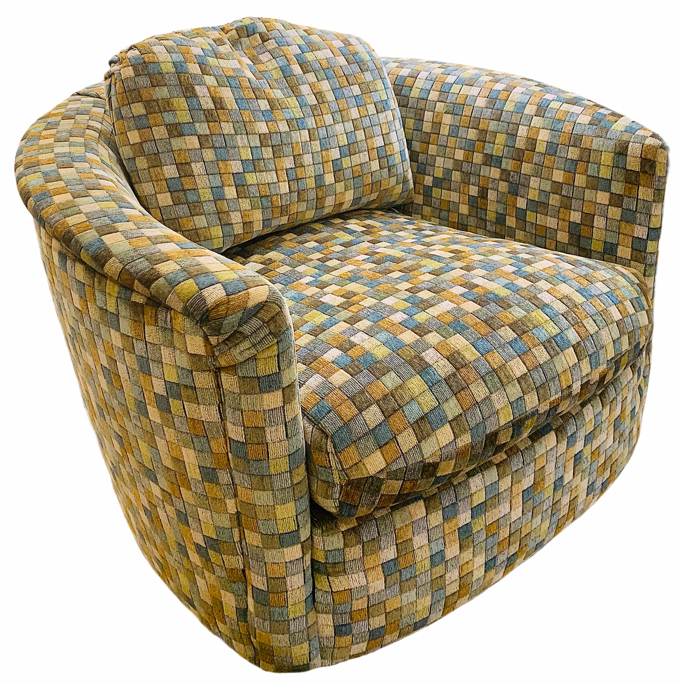 Checkered Swivel Chairs (Pair)